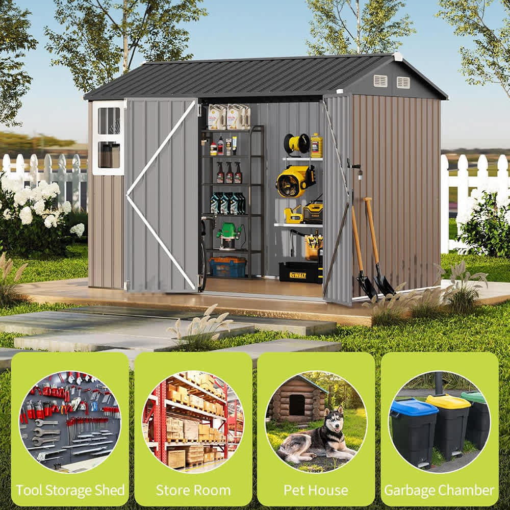 Qeetex SUN-PPG-3383BAC9 Metal-Storage-Buildings-Sheds - View #2