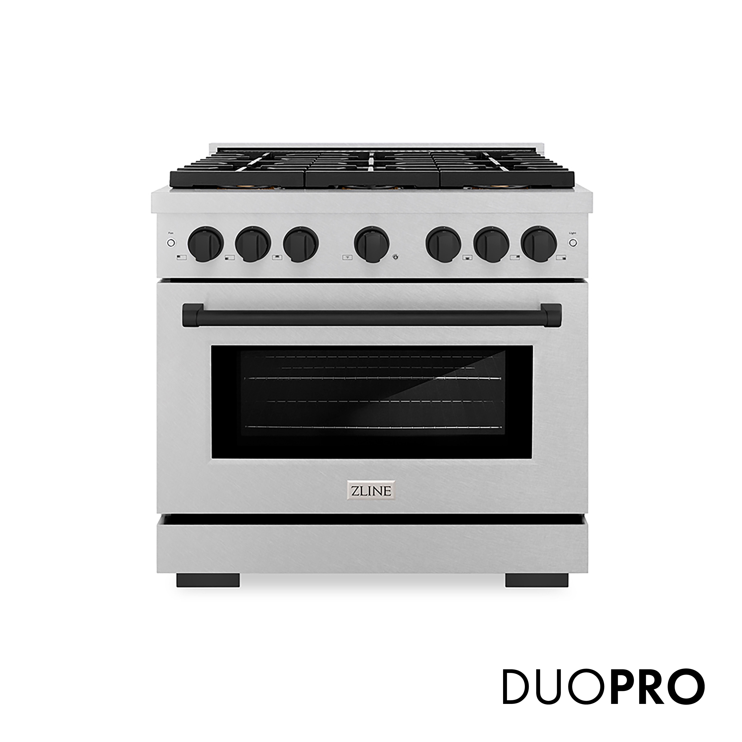 Paramount 36-in Deep recessed 6 burners Convection Oven Freestanding Dual Fuel Range ( Satin Stainless Steel )