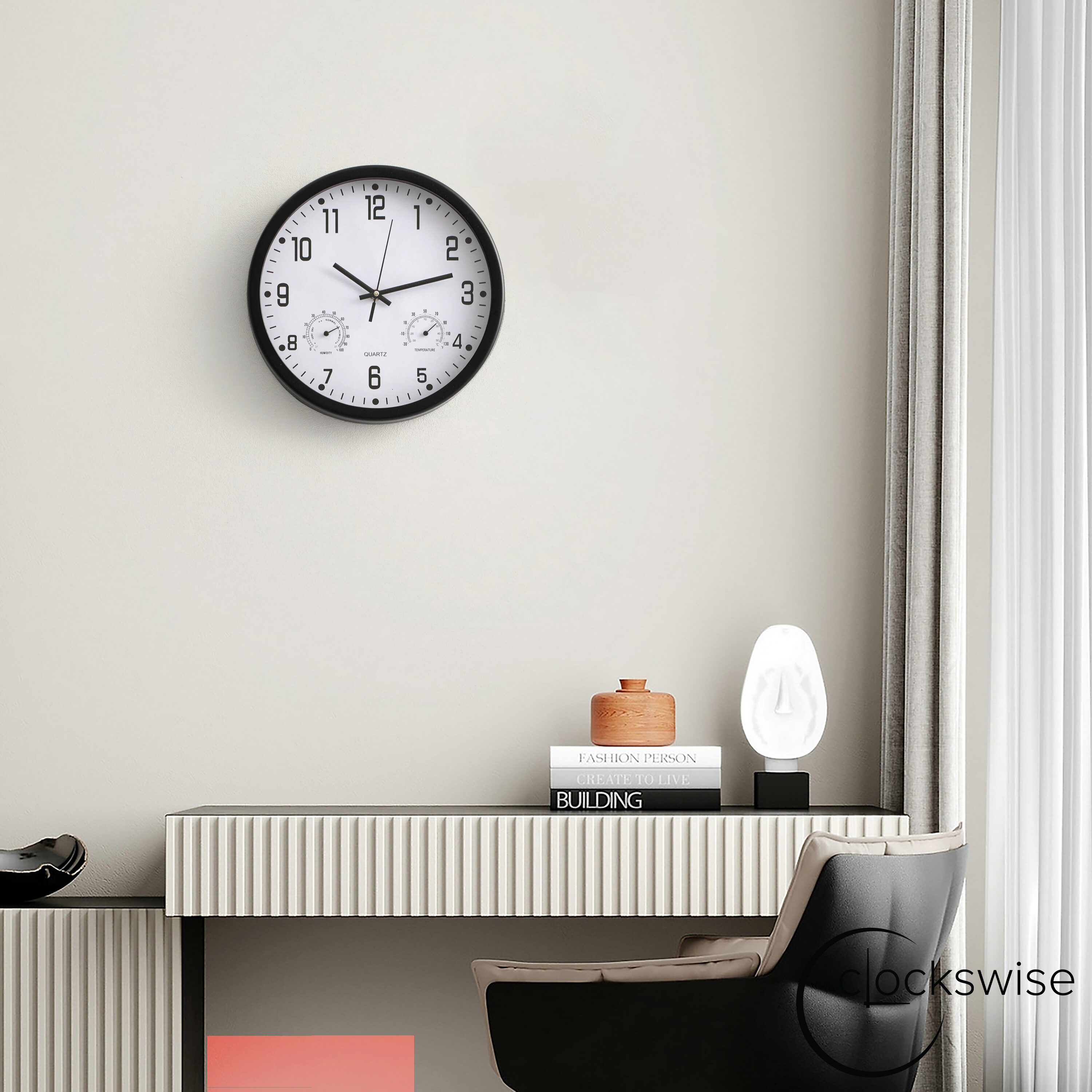 Clockswise QI004748.BK.12 Indoor-Outdoor-Clocks - View #5