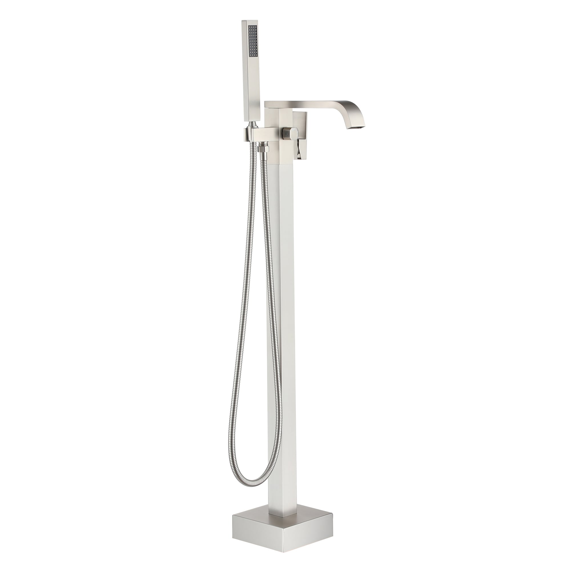Clihome CSMD-BF18-004BN Brushed Nickel 1-handle Freestanding Mid-arc Bathtub Faucet with Hand Shower ( Valve Included )