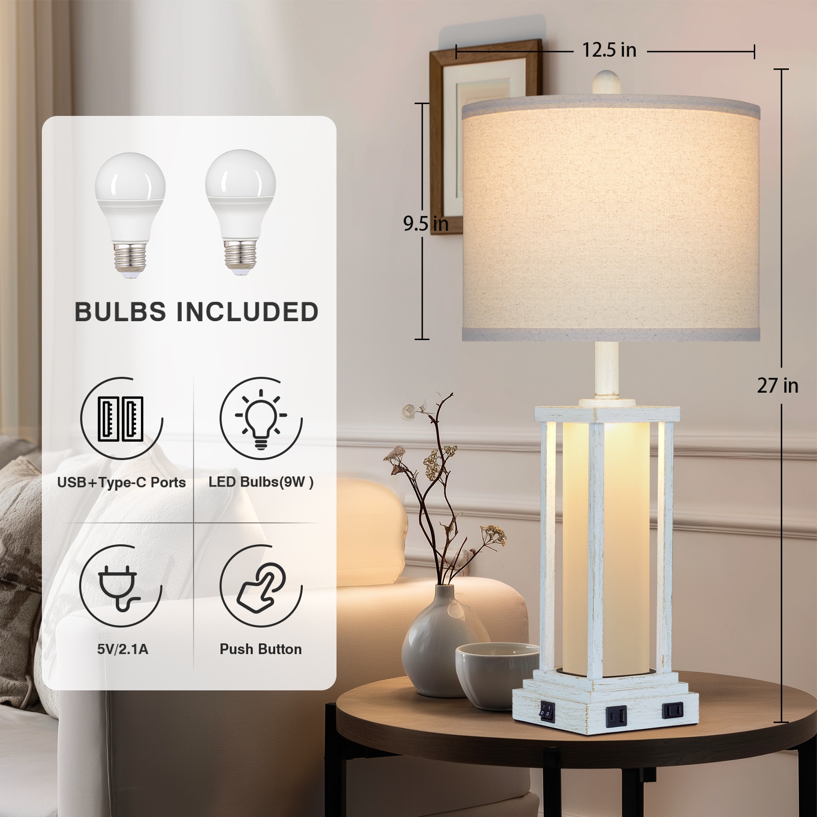 UrFurnishings TD-865 Table-Lamps - View #4