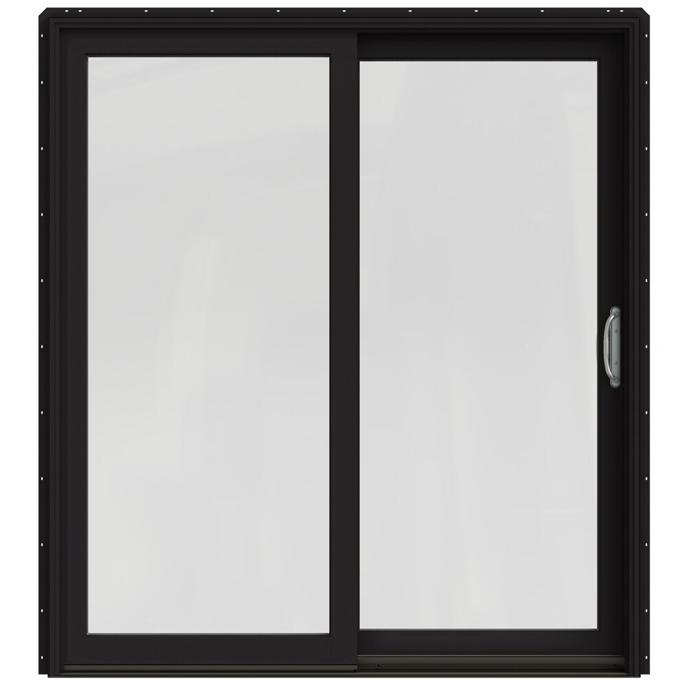 JELD-WEN 72-in x 80-in Low-e Argon Black Clad-wood Sliding Right-Hand ...