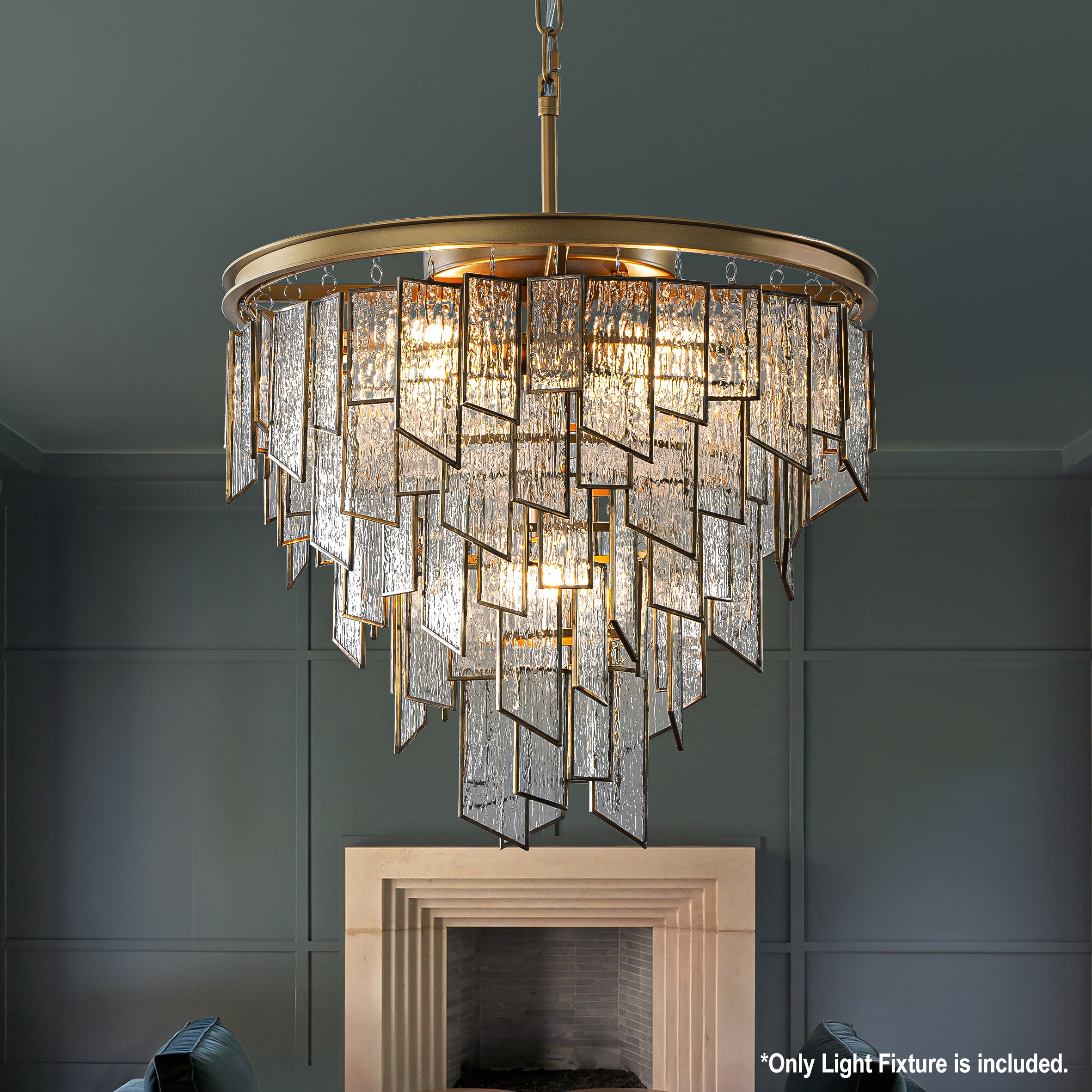 AloaDecor Lighting L7089D45MAB09A 6 -Light Matte Gold Transitional For Use in Bedrooms, Dining Rooms, Foyers, Kitchens, Living Rooms Chandelier