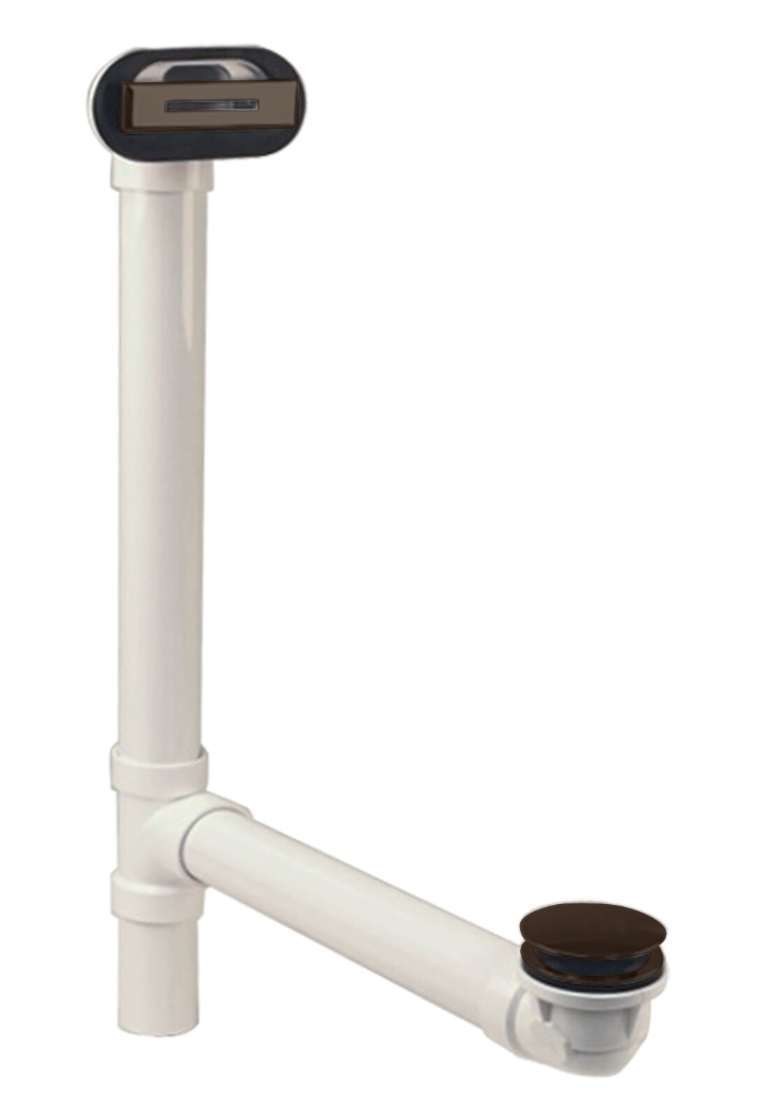 WESTBRASS D493244LD-12 Sch. 40 PVC Tub Waste, with Tip-toe Drain, and Linear Overflow, In Oil Rubbed Bronze
