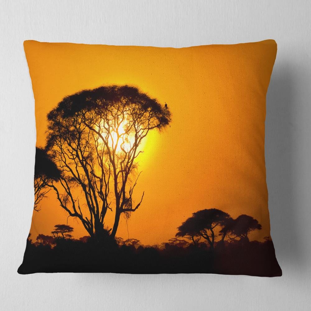 Designart CU12962-16-16 16-in x 16-in Orange Indoor Decorative Pillow