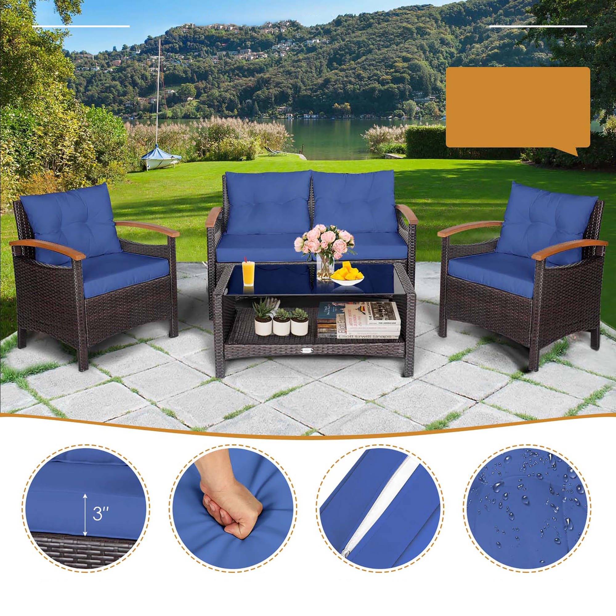 Costway HW69469NY+ Patio-Conversation-Sets - View #3