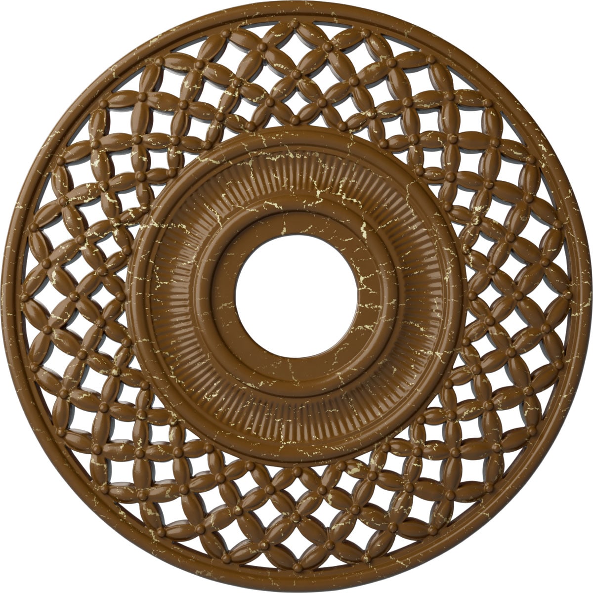 Ekena Millwork CM22RBSTC Robin 22.25-in W x 22.25-in L Painted Smokey Topaz Crackle Polyurethane Whole Ceiling Medallion