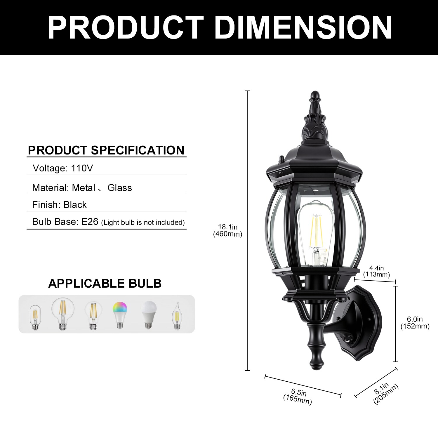 DORESshop LSC-WB12001AFBK3-2 Outdoor-Wall-Lighting - View #5