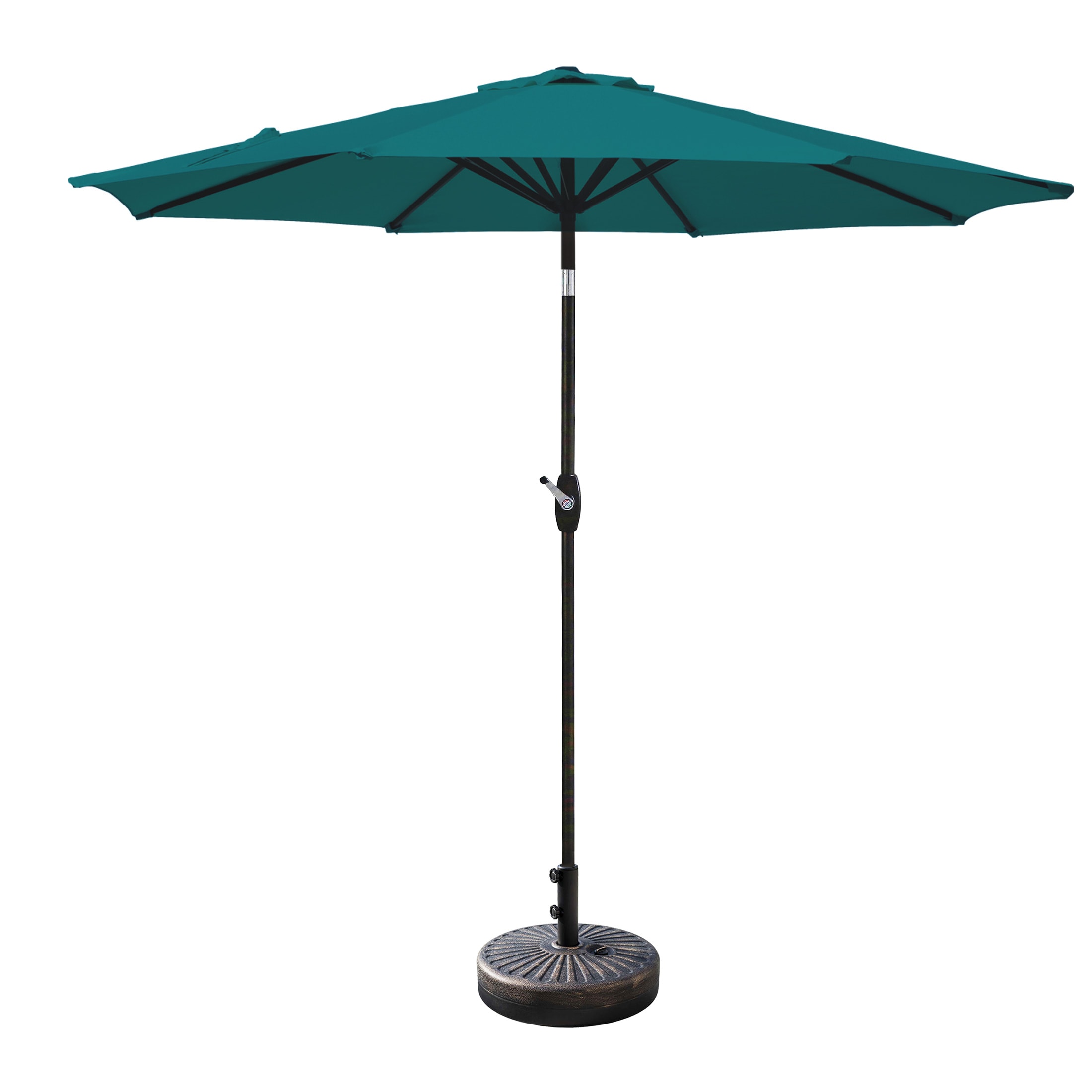 Westin Furniture 9806141-981RD-BZ 9-ft Steel Green Push-button Tilt Garden Patio Umbrella with Base