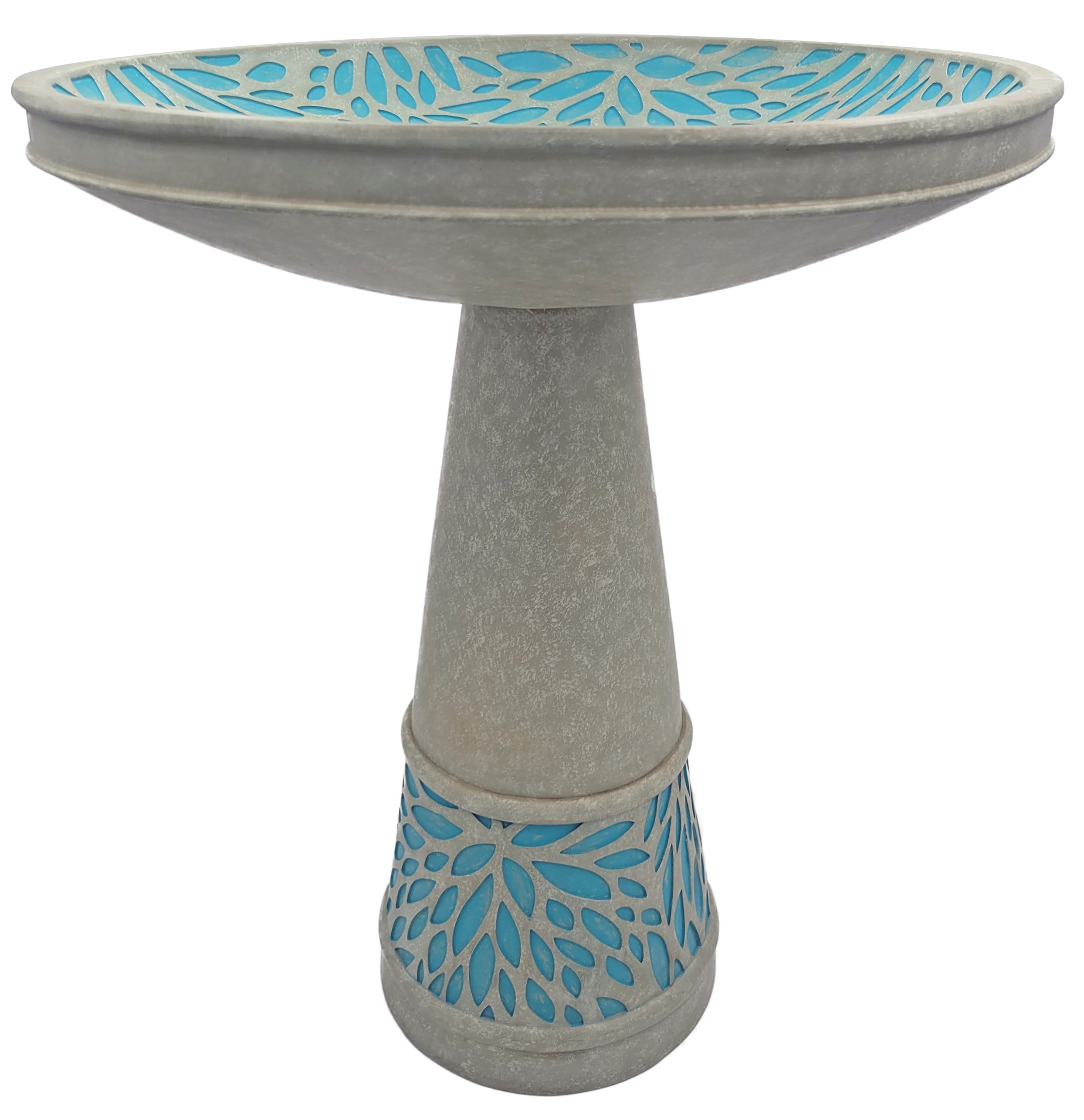  05-778-34-DAK Starburst 20-in H Gray Plastic Complete Birdbath