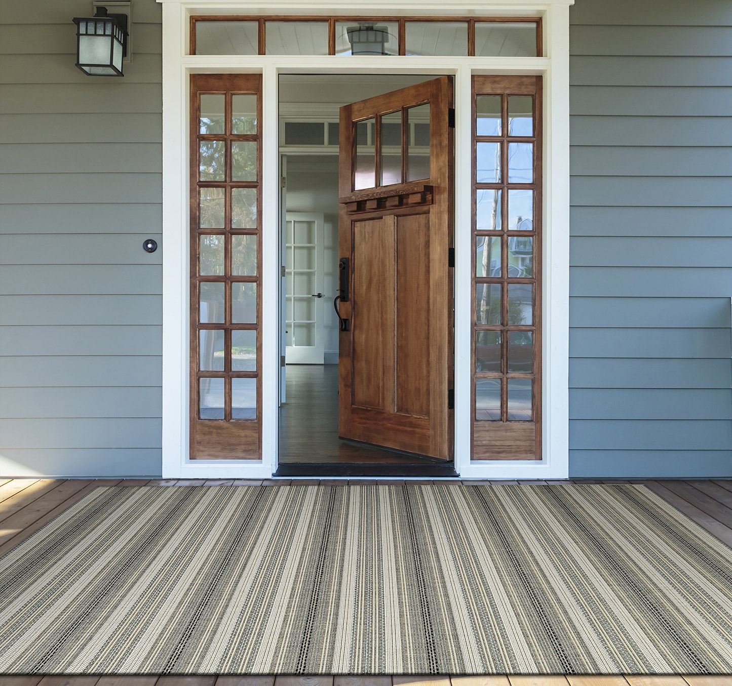 Couristan 60413122020037T Monaco 2 x 3 (ft) Polypropylene Ivory-Sand Rectangular Indoor/Outdoor Stripe Area rug