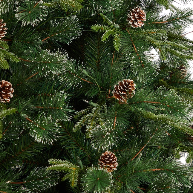 Nearly Natural 9-ft Scotch Pine Pre-lit Artificial Christmas Tree with ...