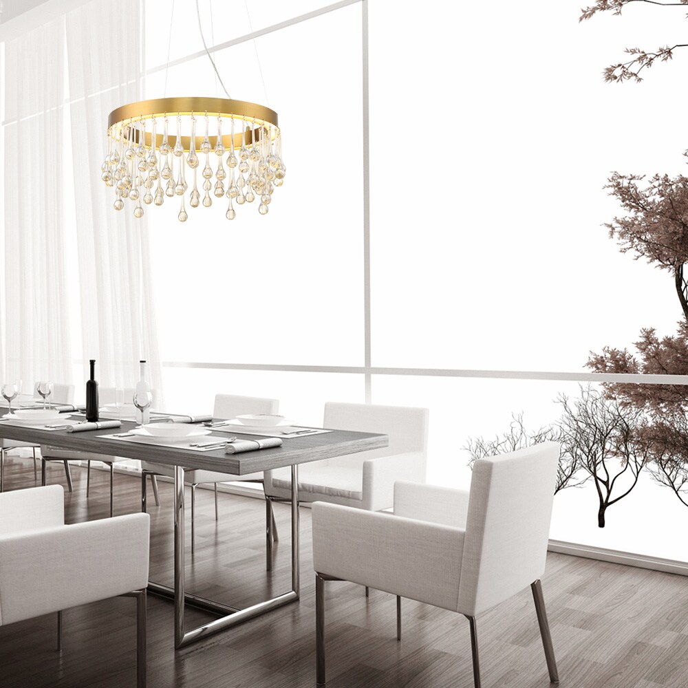 Designers Fountain LED88132-LXG Lucienne Luxor Gold Transitional Teardrop LED Hanging Pendant Light
