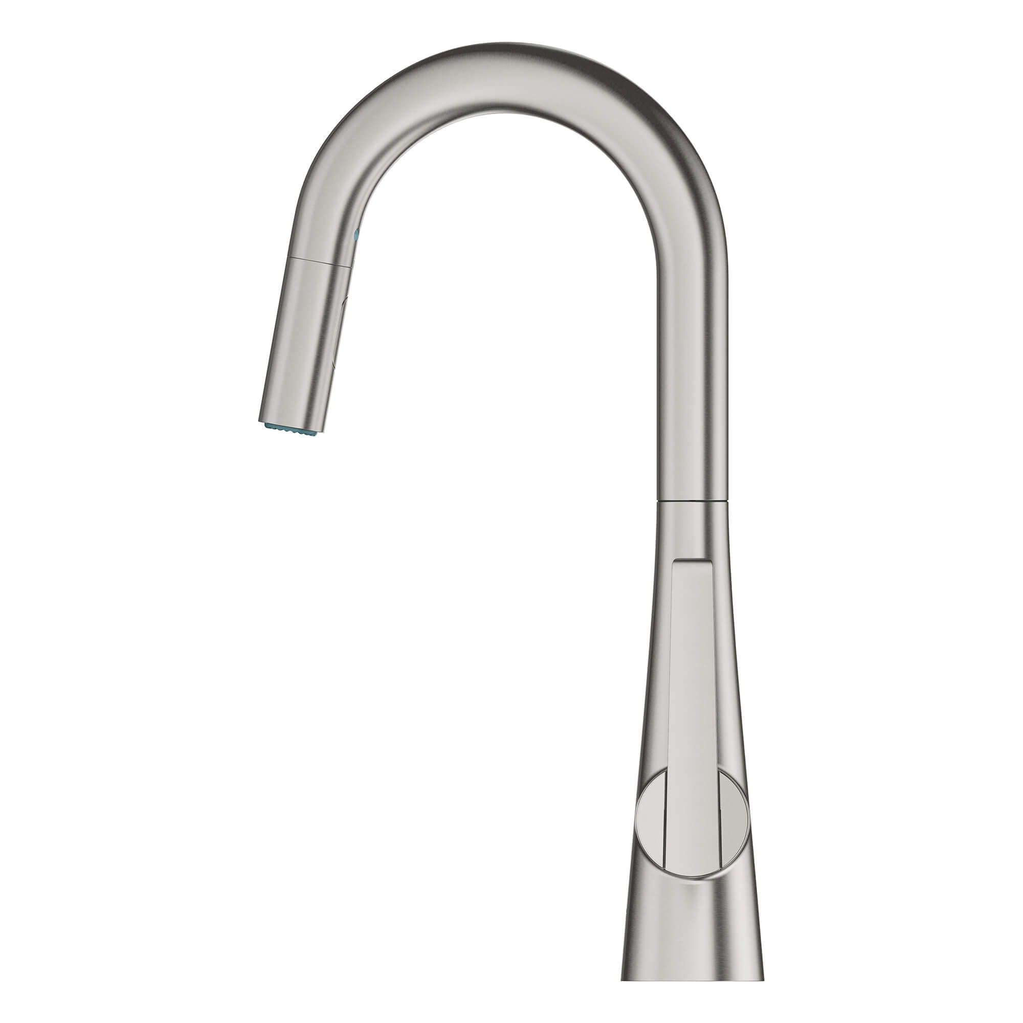 GROHE Zedra Supersteel Single Handle Bar And Prep Kitchen Faucet With   61291806 