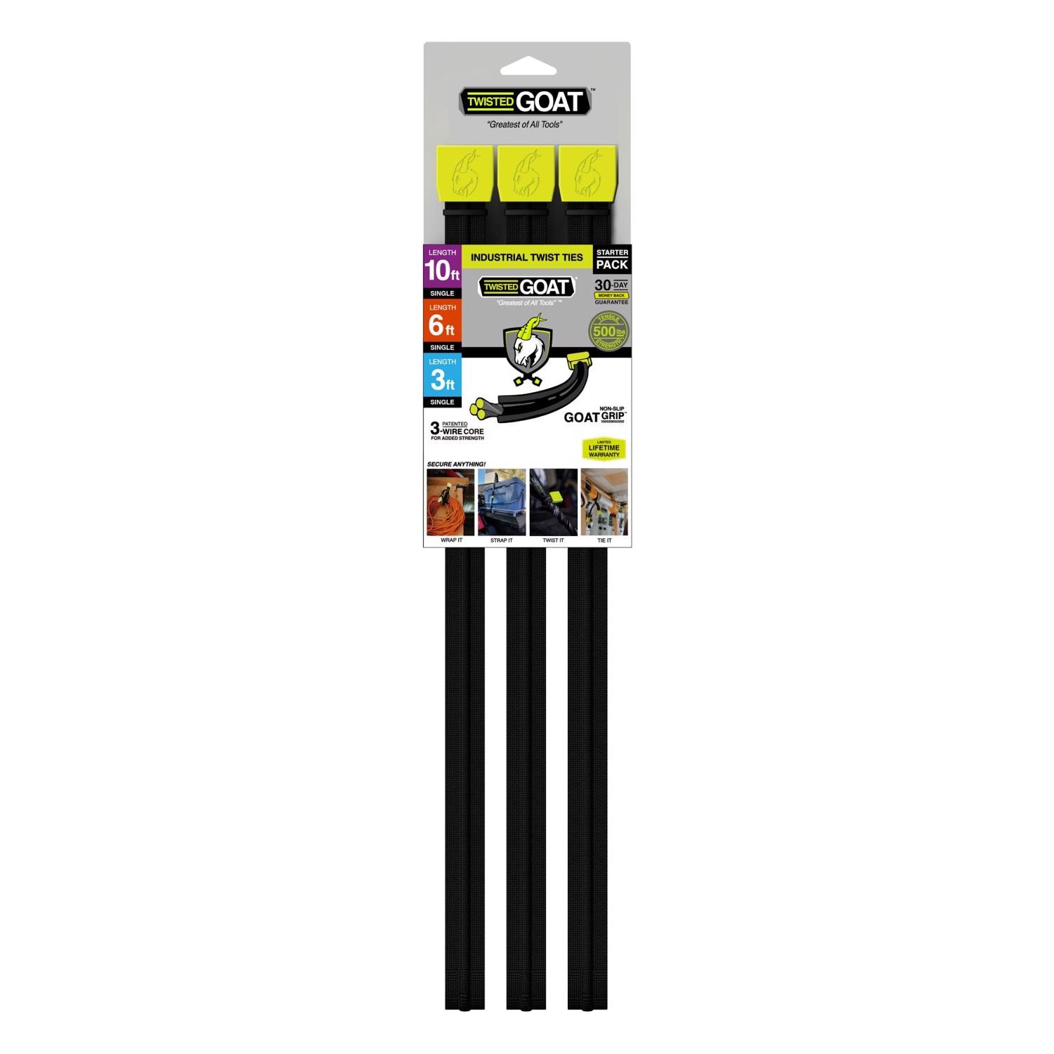 TWISTED GOAT  36 in. L Black Twist Ties 3 pk