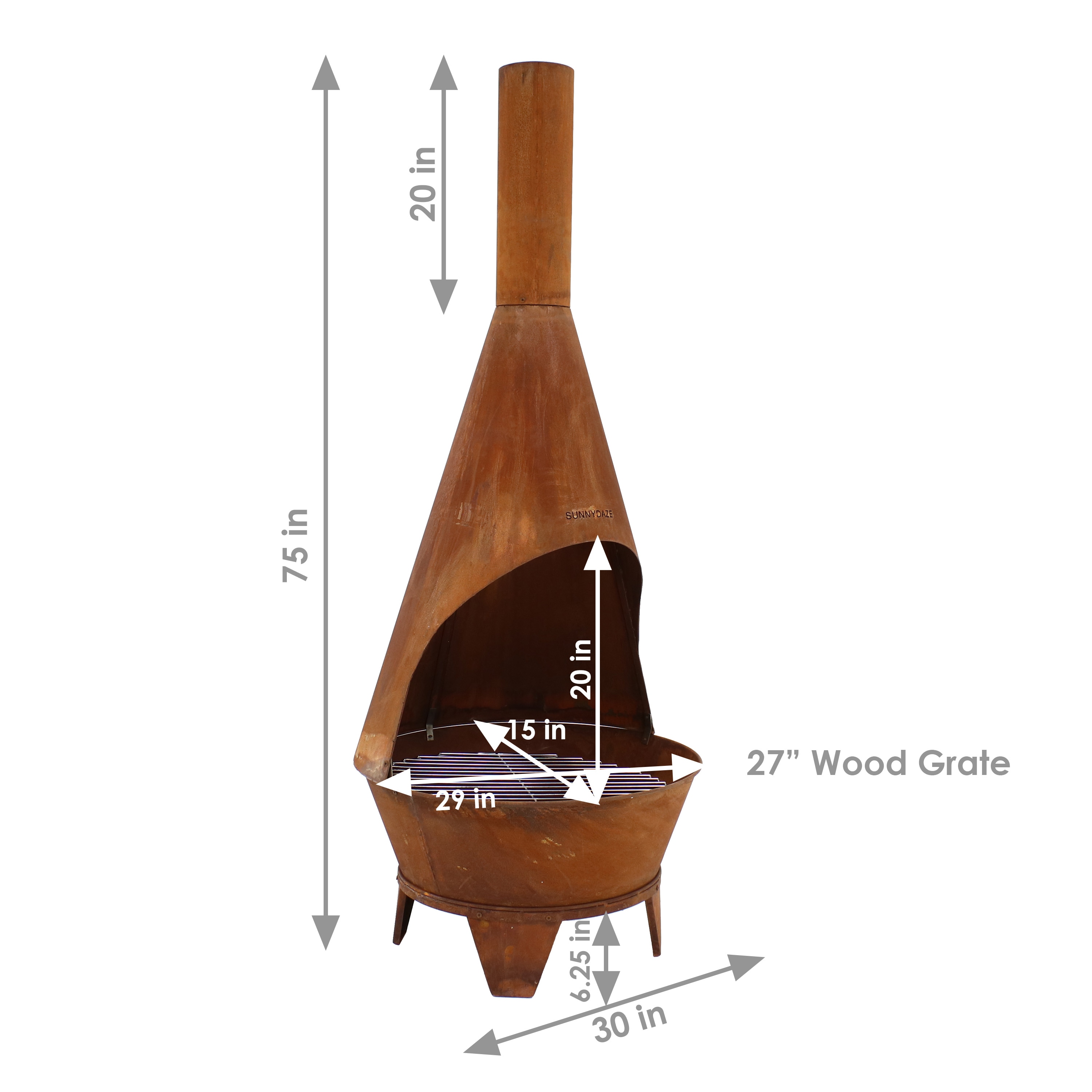 Sunnydaze Decor RCM-LG799 Outdoor-Woodburning-Chimineas - View #3