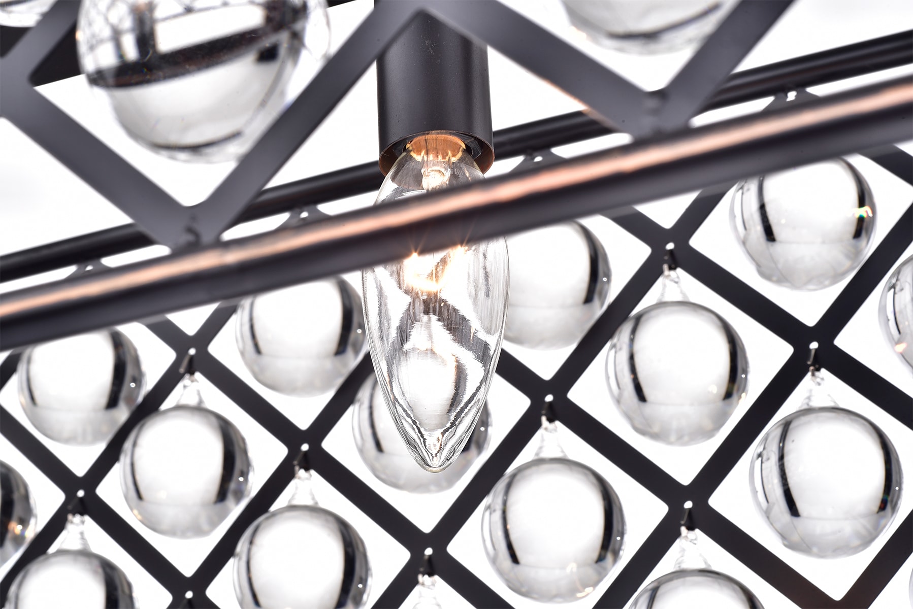 Azha 5-Light Oil Rubbed Bronze Oval Chandelier with Crystal Spheres