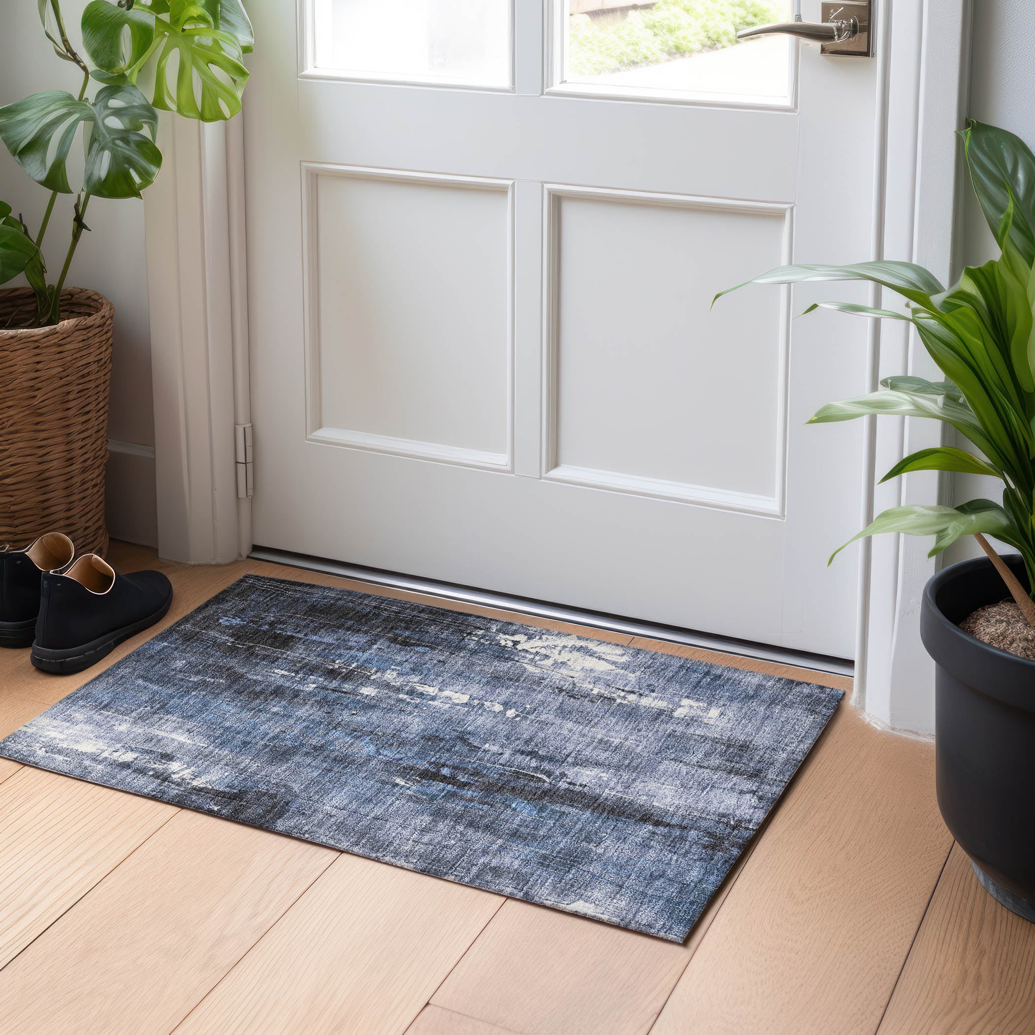 Addison Rugs ACN1683BU20X30 Chantille ACN1683BU 1 x 2 (ft) Loomed Blue Rectangular Indoor/Outdoor Machine washable Pet Friendly Area rug