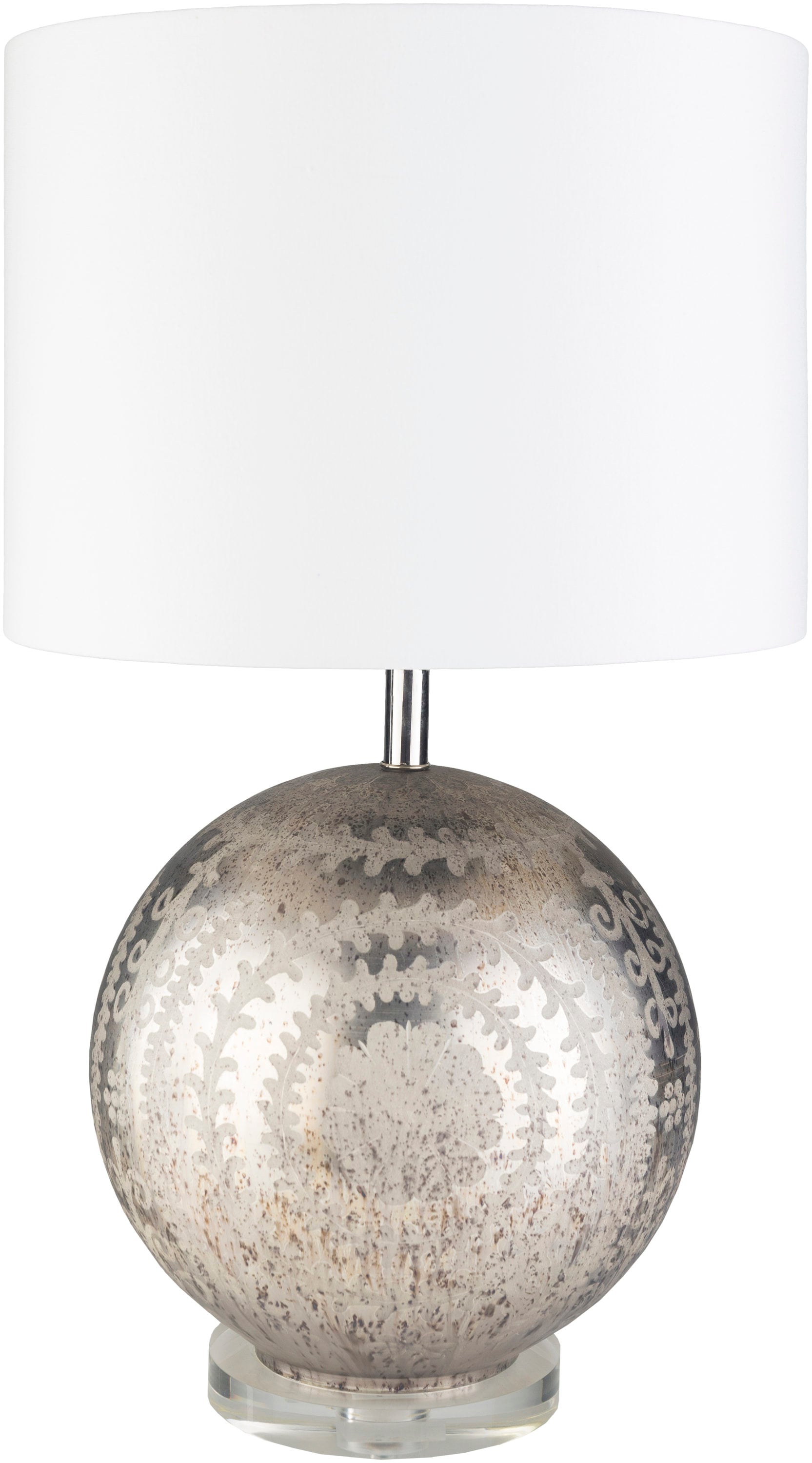 Surya COC-001 Constancce 26-in Silver Table Lamp with Linen Shade