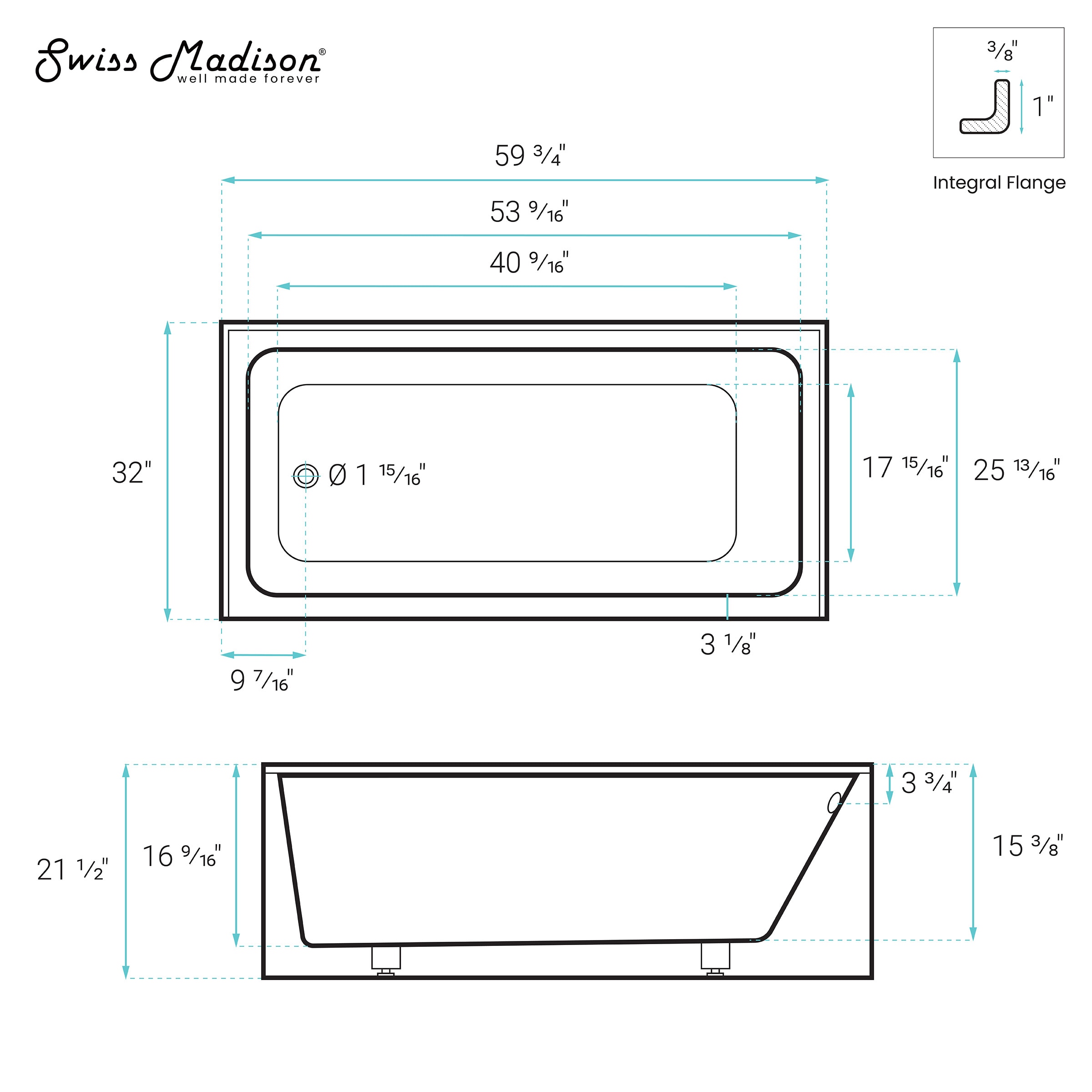Swiss Madison SM-25-ABLAU68WH bathtubs - View #4