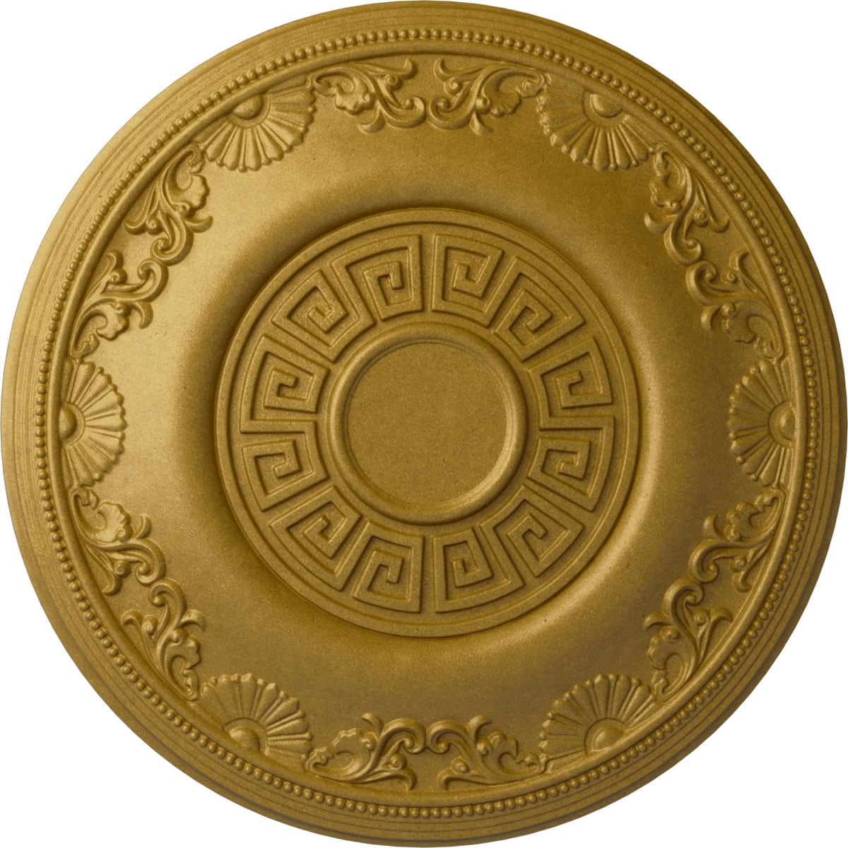 Ekena Millwork CM25NEPGS Nestor 25.875-in W x 25.875-in L Painted Pharaohs Gold Polyurethane Whole Ceiling Medallion