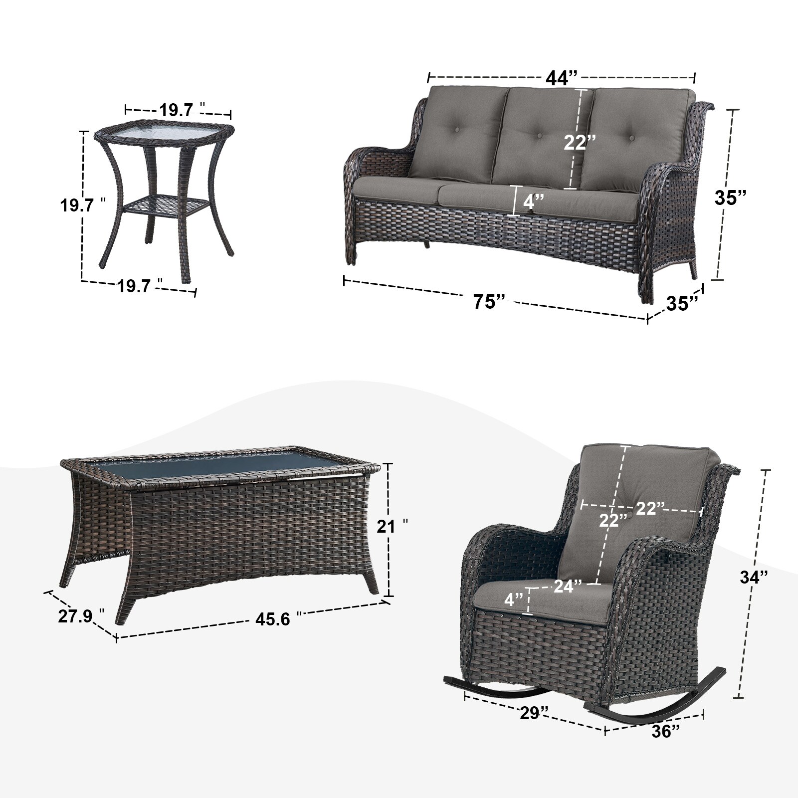 Rilyson FS0131825101-3 Patio-Conversation-Sets - View #6