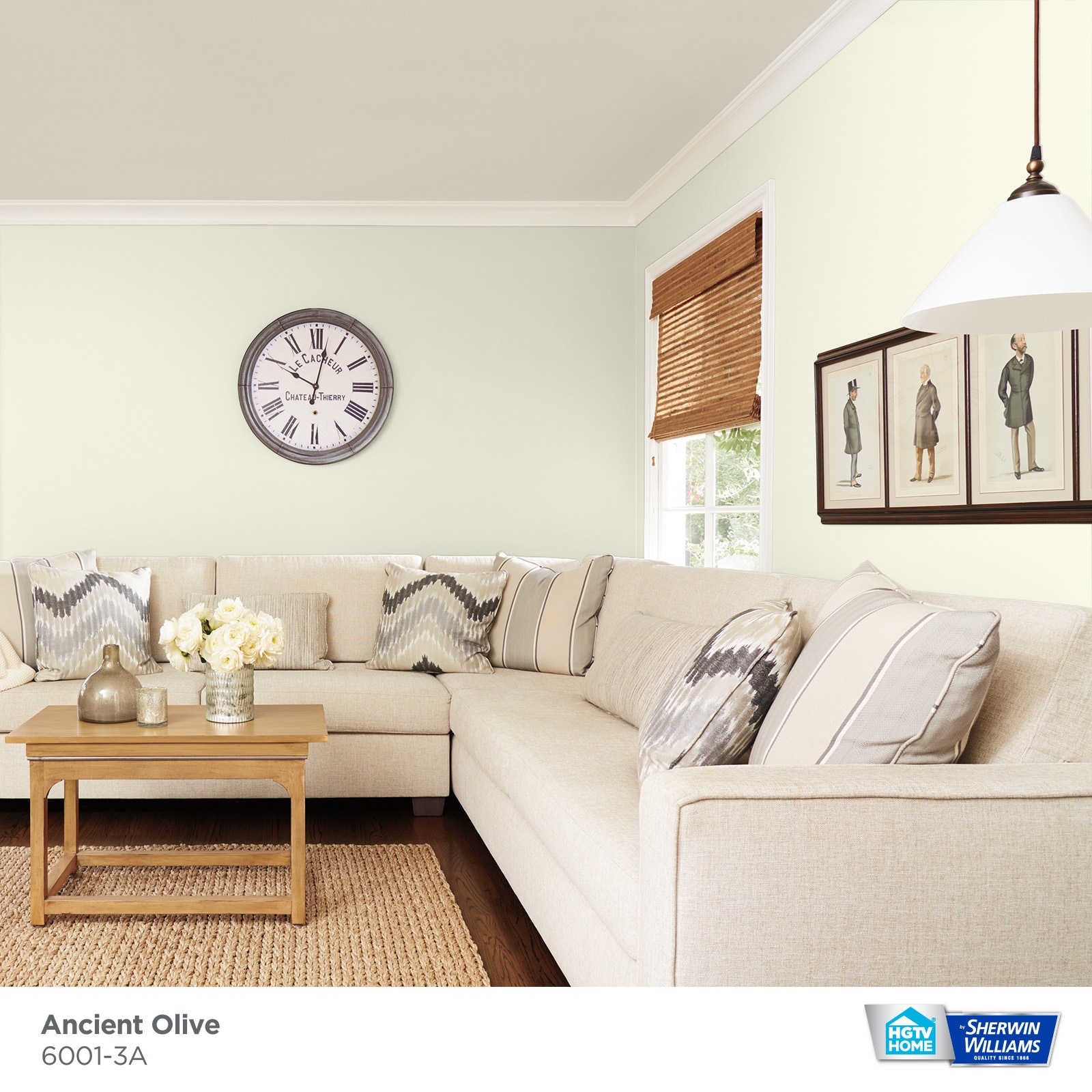 HGTV HOME by Sherwin-Williams Infinity Flat Ancient Olive 6001-3a Latex  Interior Paint + Primer (1-quart) in the Interior Paint department at