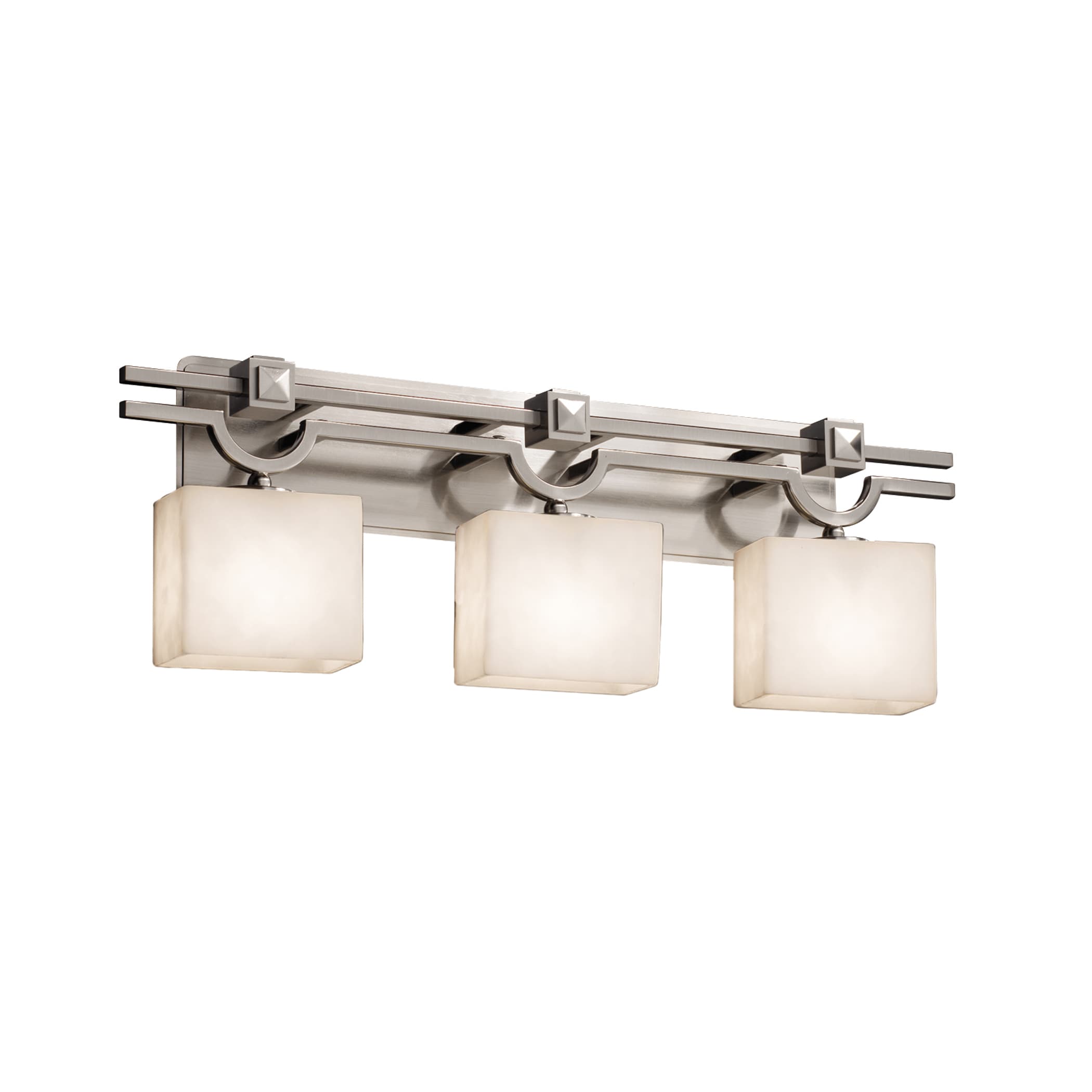 Justice Design Group CLD-8503-55-NCKL Clouds 29-in 3-Light Brushed Nickel Transitional Vanity Light
