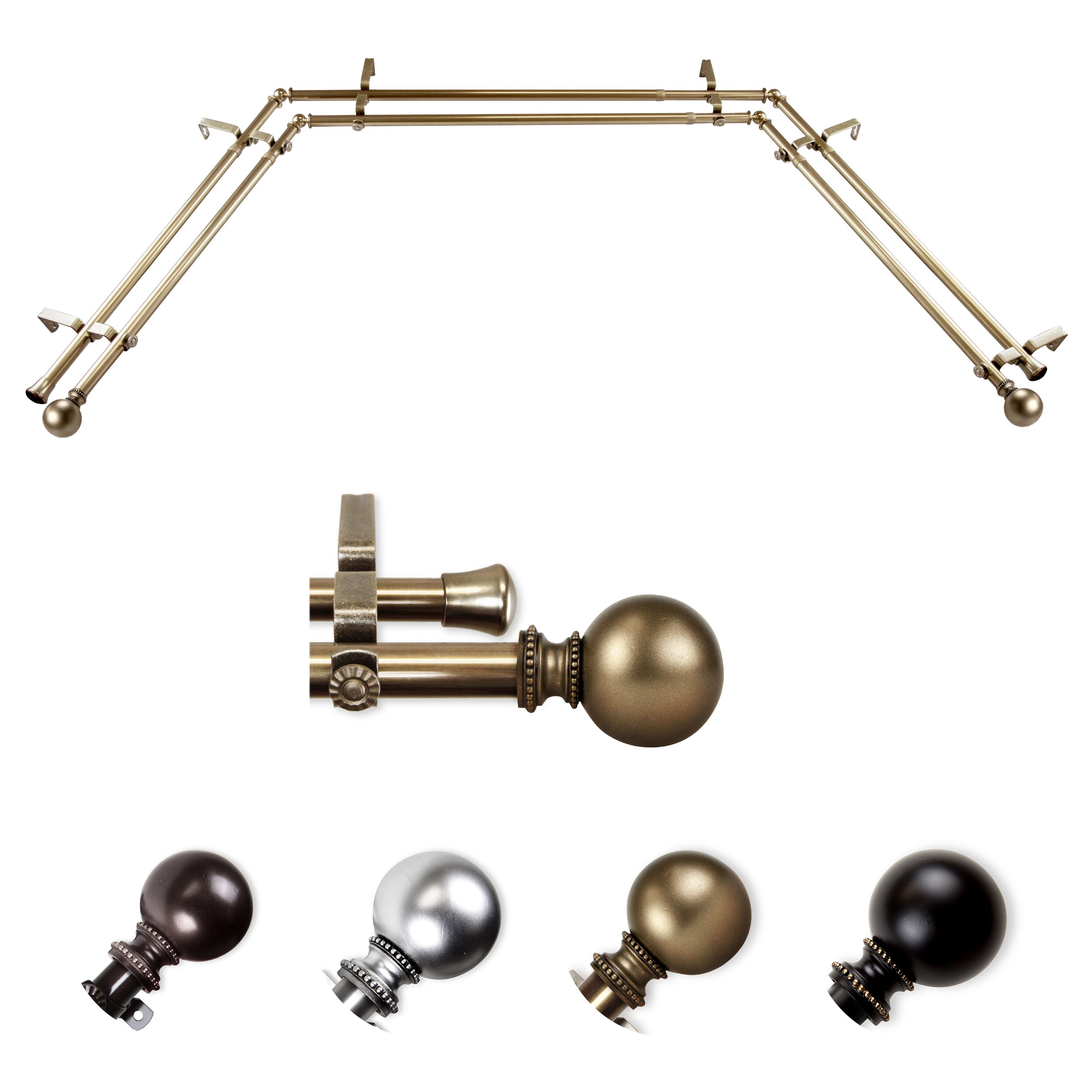 Parker 13/16-in Double Bay Curtain Rods at Lowes.com