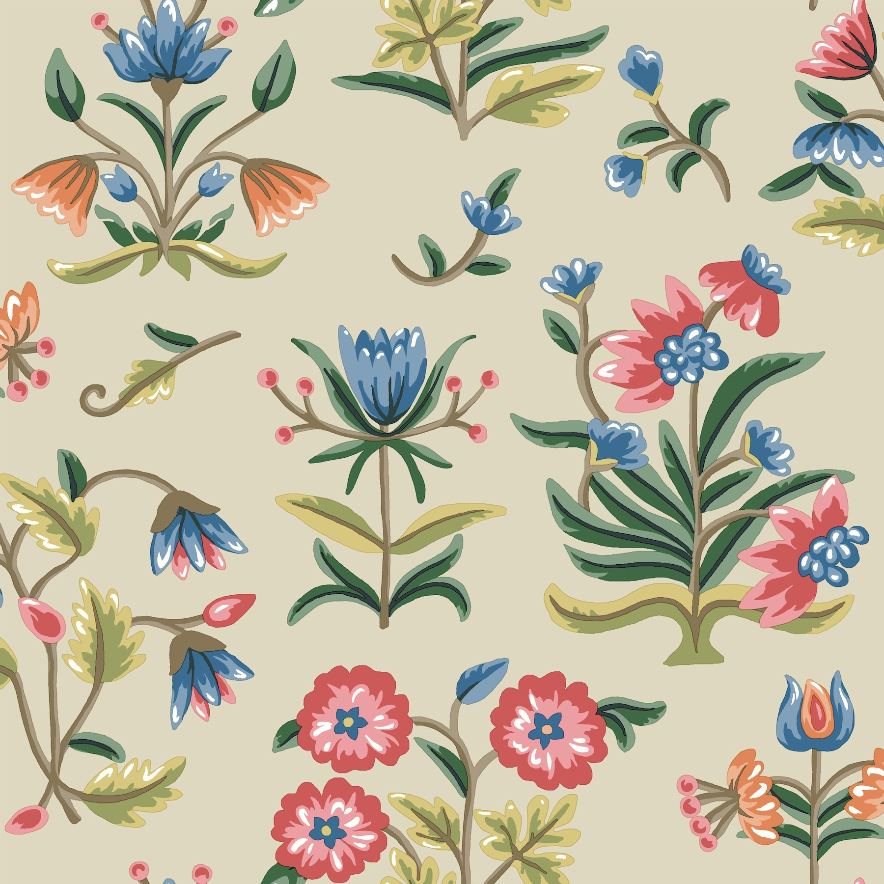 Erin & Ben PSW1447RL 34.2-Sq. Feet Brown Non-woven Floral Self-adhesive Peel and Stick Wallpaper