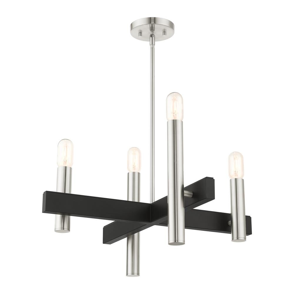 Scandinavian Skyline 4-Light Brushed Nickel Candle Chandelier