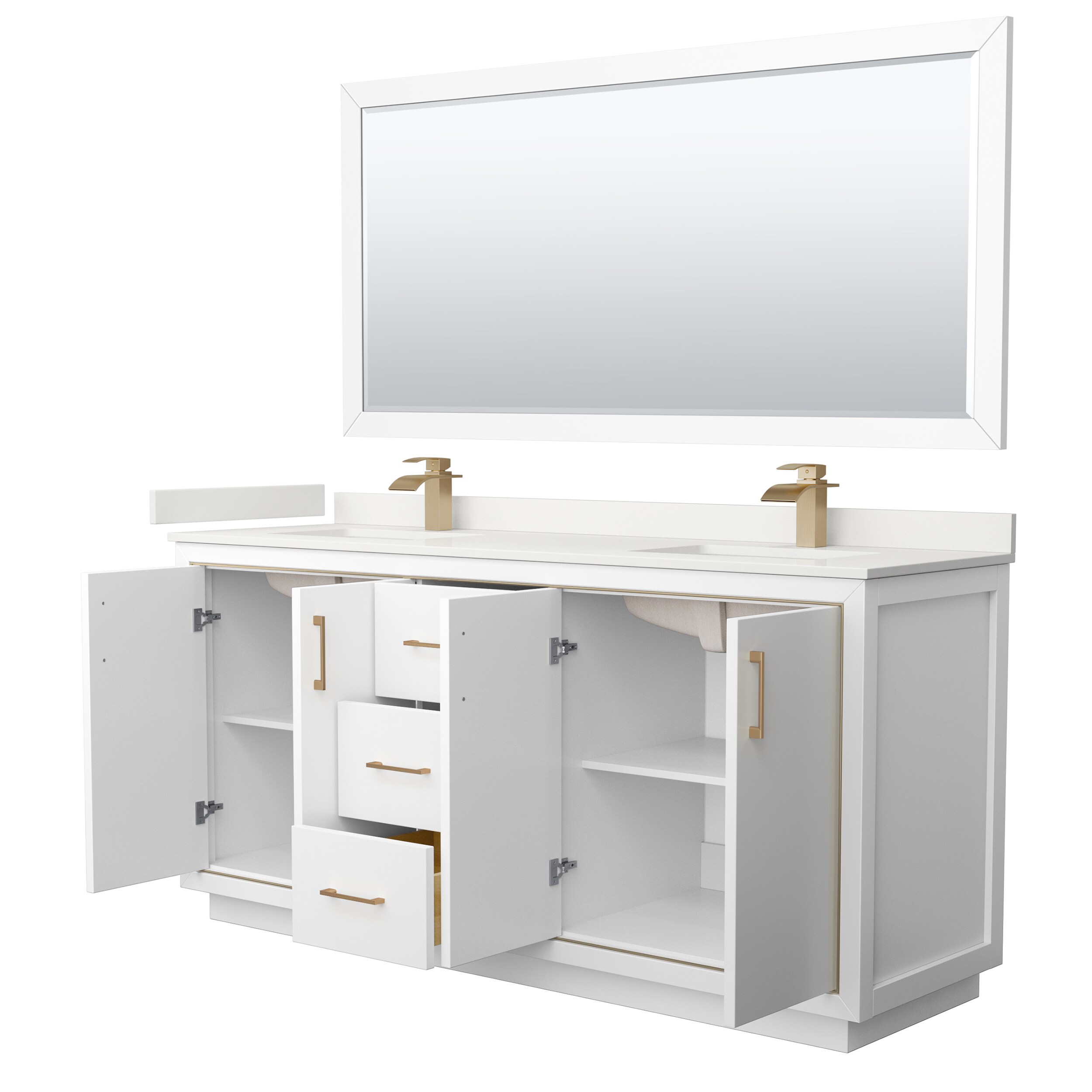 Wyndham Collection WCF111172DWZWQUNSM70 Bath-Vanity-Combo - View #2
