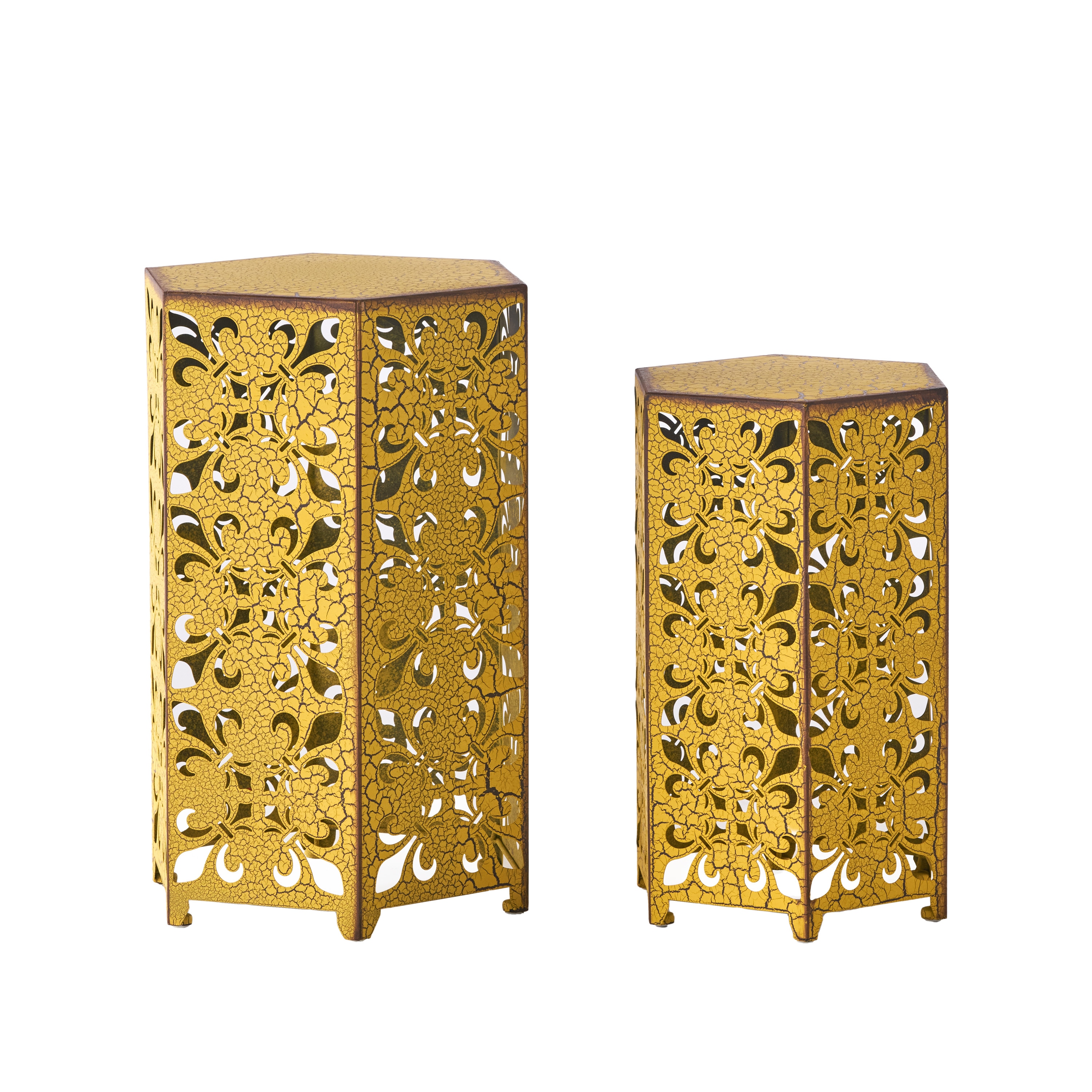 AHIOU HOME ZAAHG-69460.00TGS 22-in Antique Yellow Steel Barrel Garden Stool