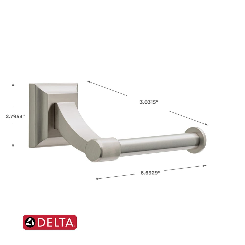 Delta Flynn Brushed Nickel Wall Mount Single Post Toilet Paper Holder in  the Toilet Paper Holders department at