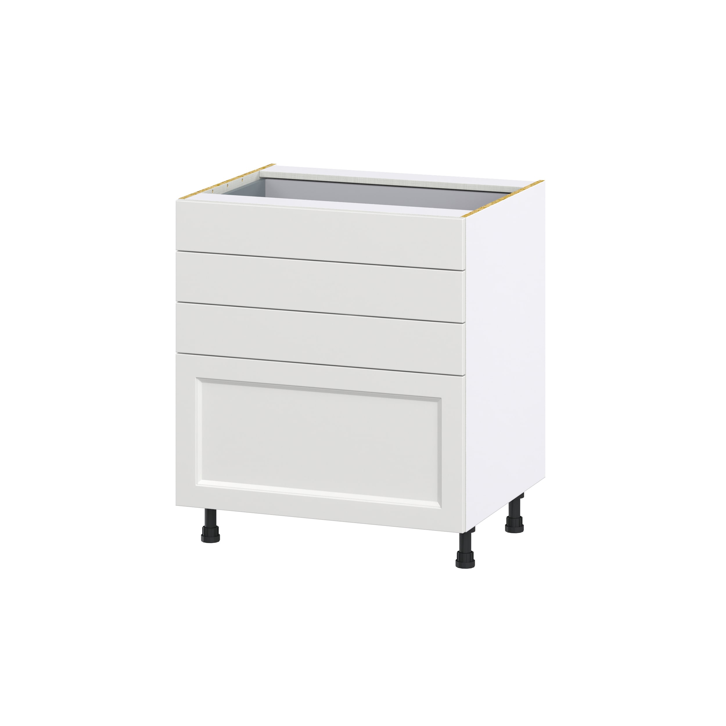 Hugo&Borg DSB4D30-RI Riviera 30-in W x 34.5-in H x 25-in D Bright White 4 -Drawers Drawer Base Fully assembled Cabinet Shaker)