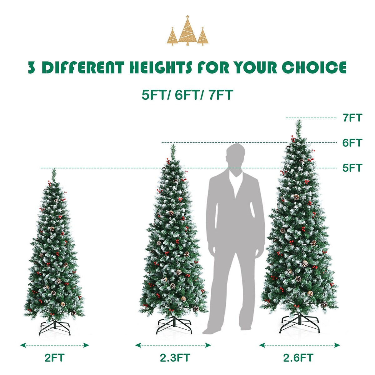 WELLFOR CM-HFY-23665US Artificial-Christmas-Trees - View #3