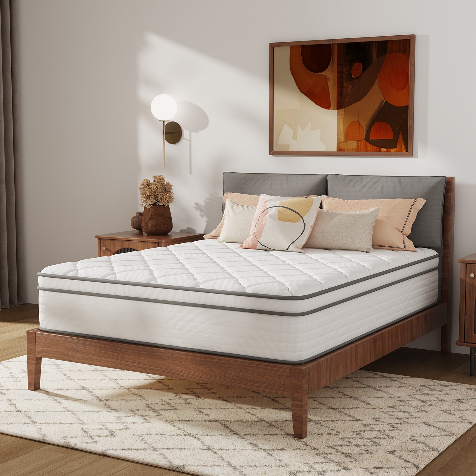 Sweetnight LW-12-Q-S009 12-in Medium Queen Hybrid Memory Foam/Coil Blend Mattress in a Box