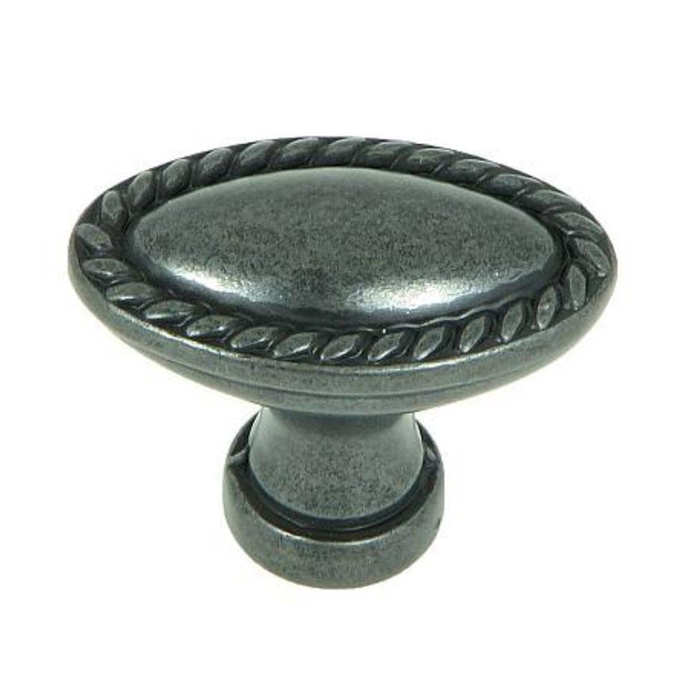 Stone Mill Hardware CP80104-BA Austin Black antique Oval Traditional Cabinet Knob