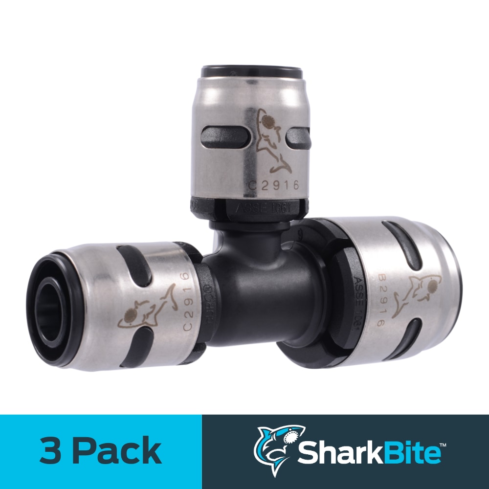 SharkBite K454Z3 EvoPEX 3/4-in x 1/2-in x 1/2-in Push-to-Connect Reducing Tee (3-Pack)