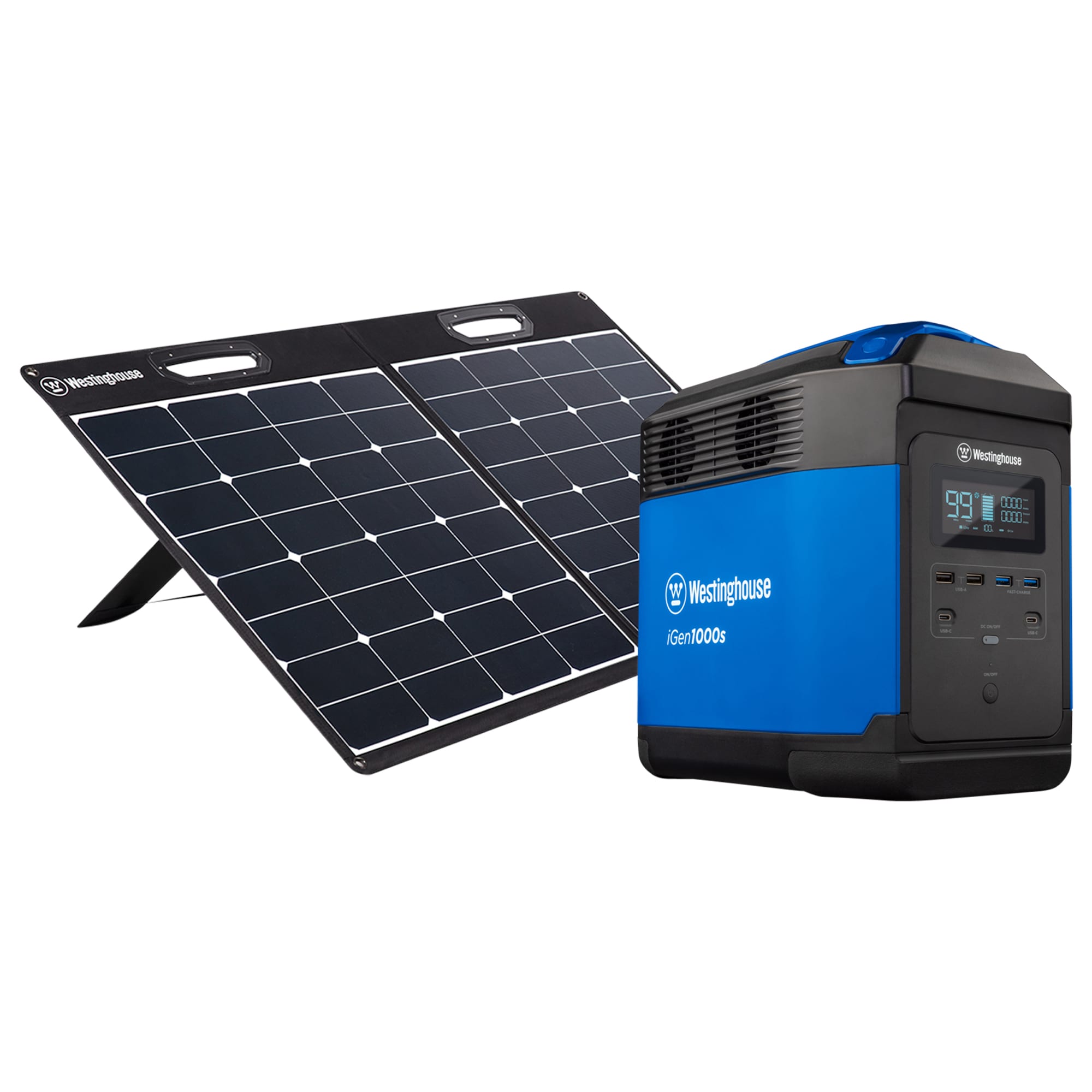 Westinghouse 1500-Rated/3000 Peak Watt Power Station 1008-Watt Hour Portable Solar Generator + 100-Watt Portable Solar Panel