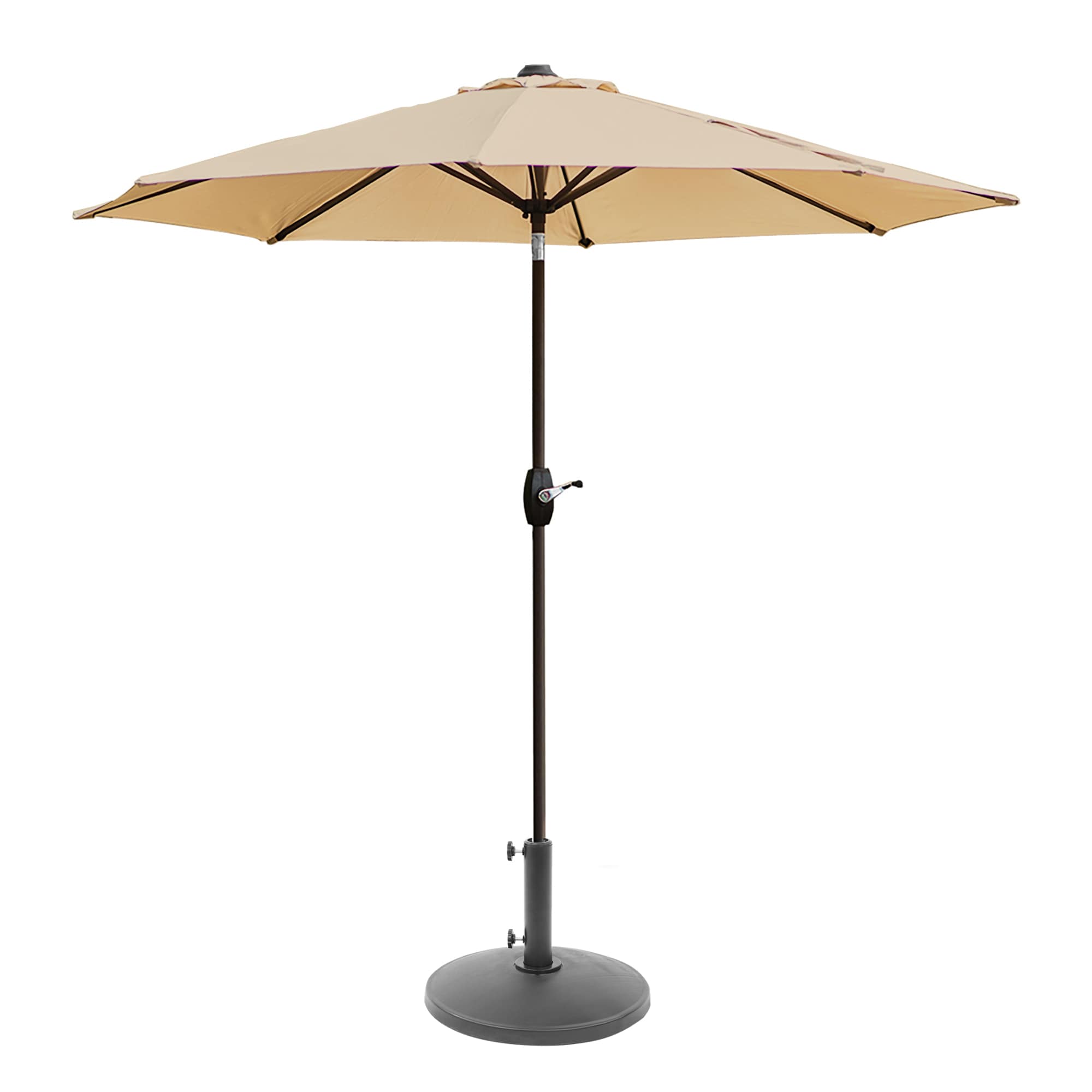 Westin Furniture 9805021-OS5002 9-Feet Steel Beige Push-button Tilt Garden Patio Umbrella with Base