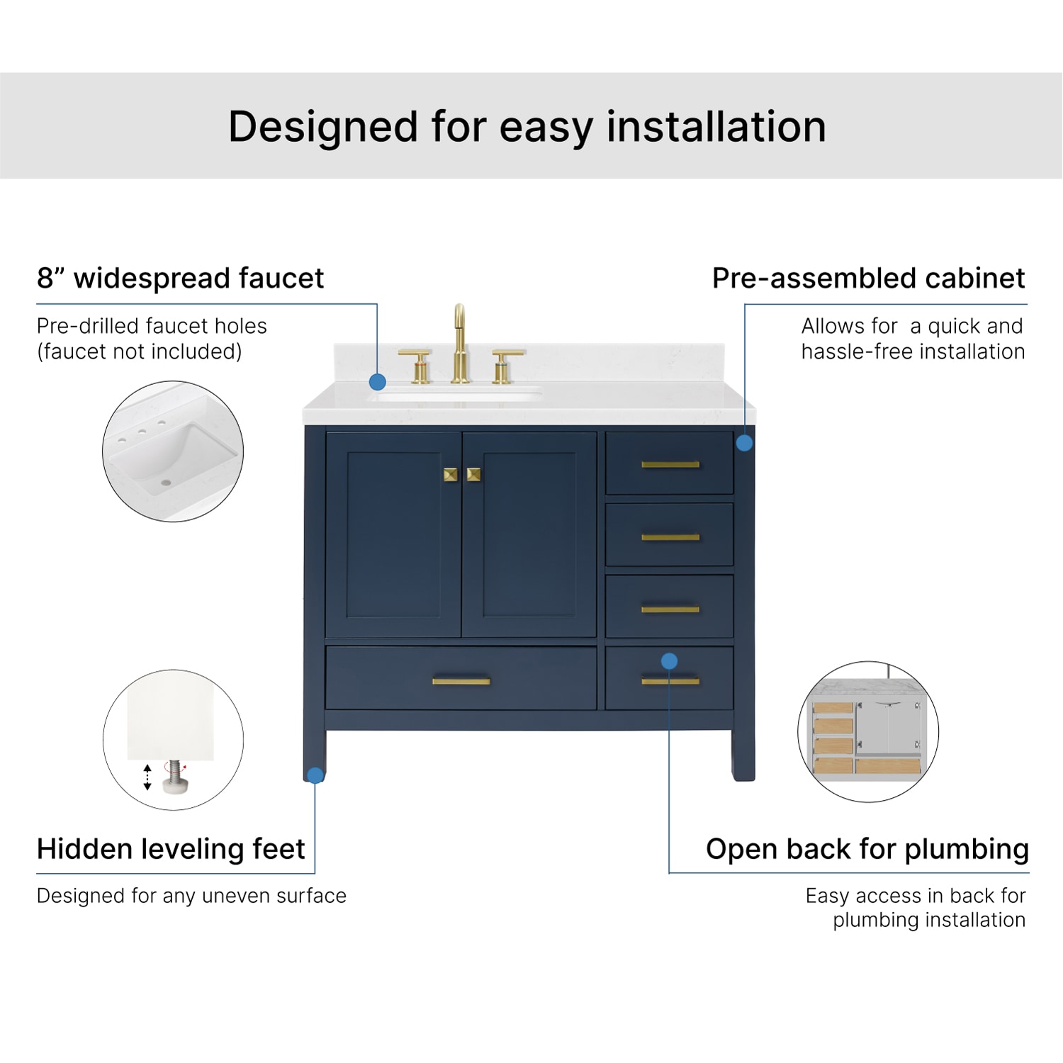 ARIEL A042SLCQRVOMNB Bath-Vanity-Combo - View #7