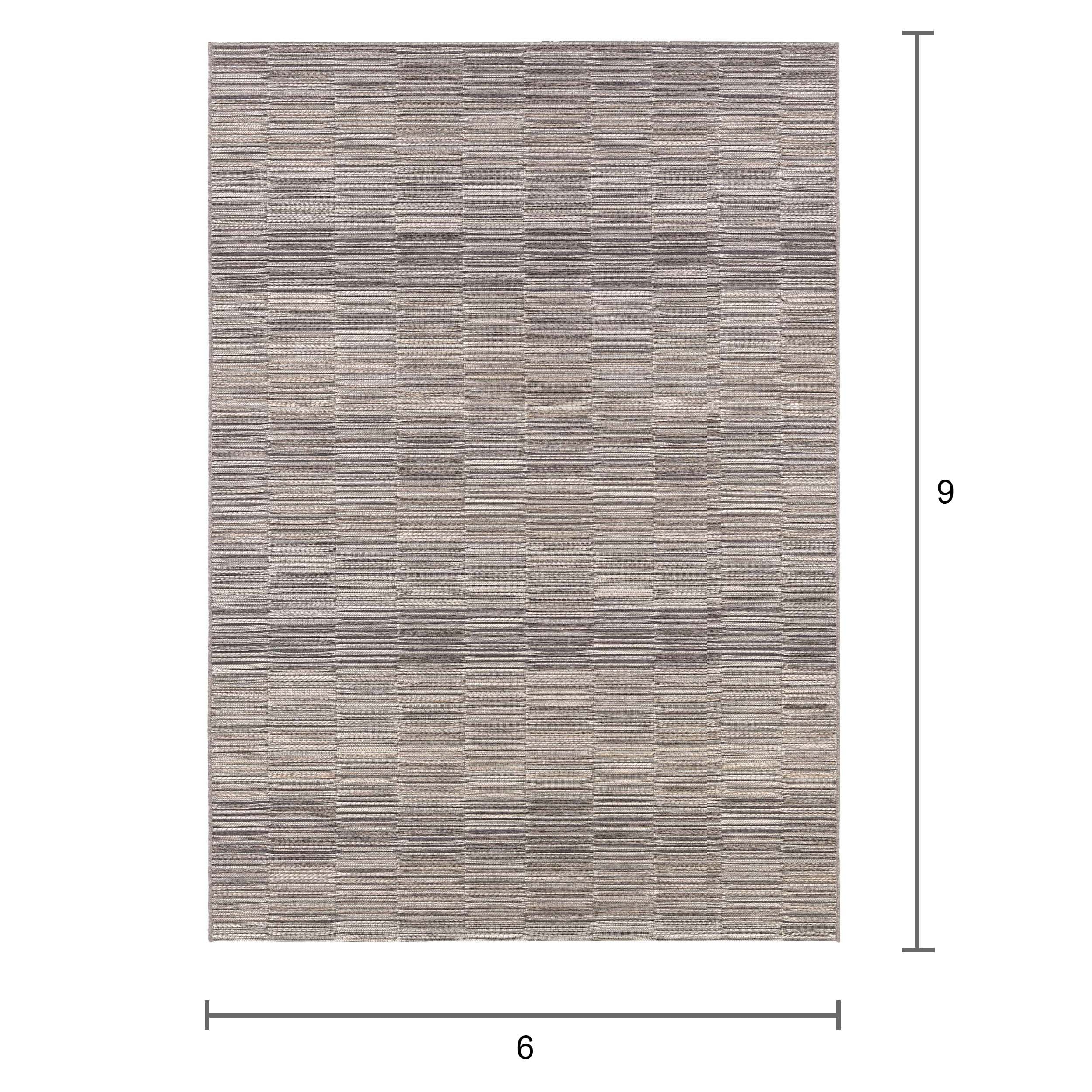 Silver and Charcoal Flat Woven Wool and Synthetic Rug