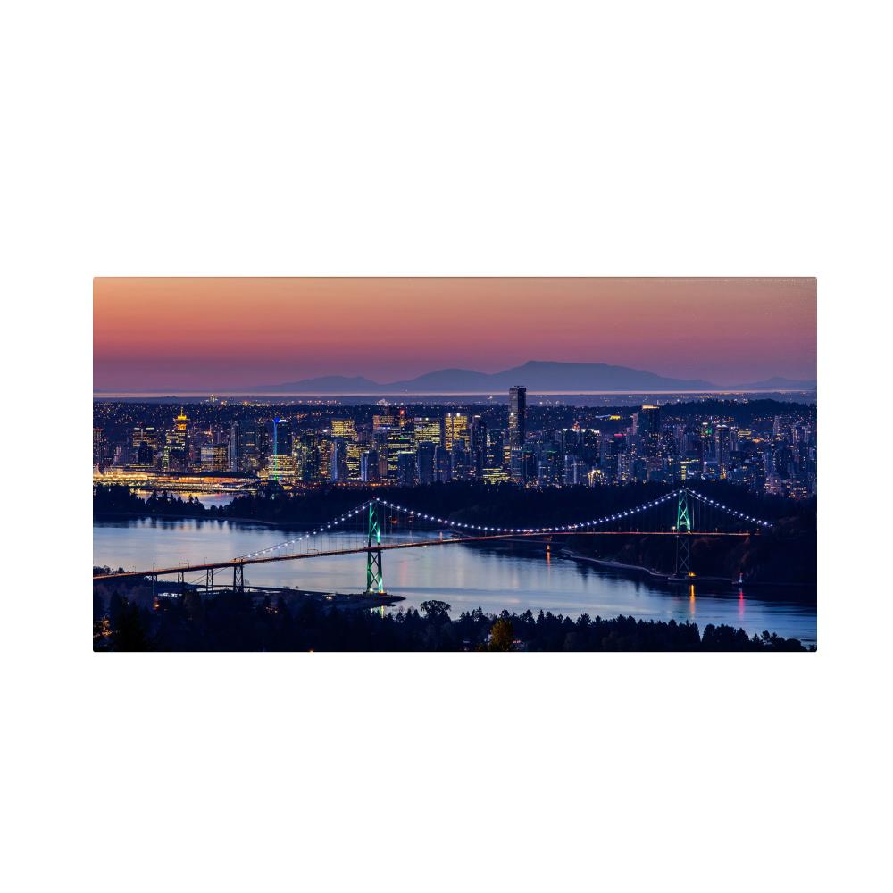 Trademark Fine Art PL0156-C1632GG Framed 16-in H x 32-in W Landscape Print on Canvas