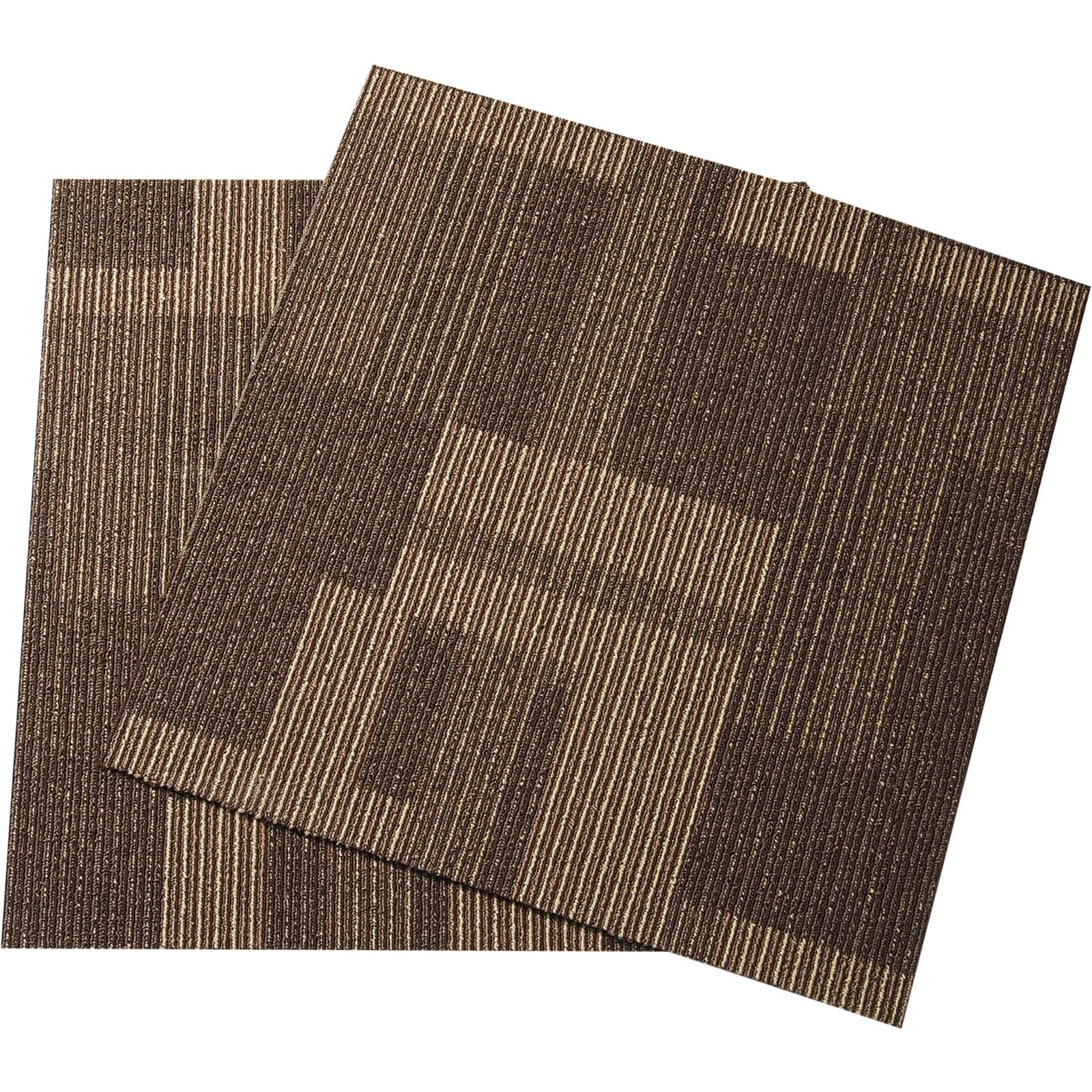 Mecale 24 x 24 in Reusable Carpet Tiles Asphalt-Backed Padded Squares with Corner Stickers for DIY Floors