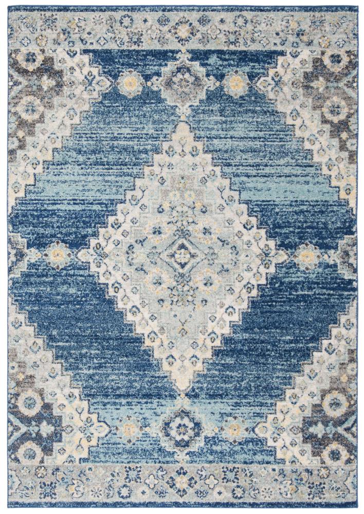 Safavieh MAD615N-9 Madison Warman 9 x 12 (ft) Loomed Synthetic Navy/Creme Rectangular Indoor Distressed/Overdyed Vintage Area rug