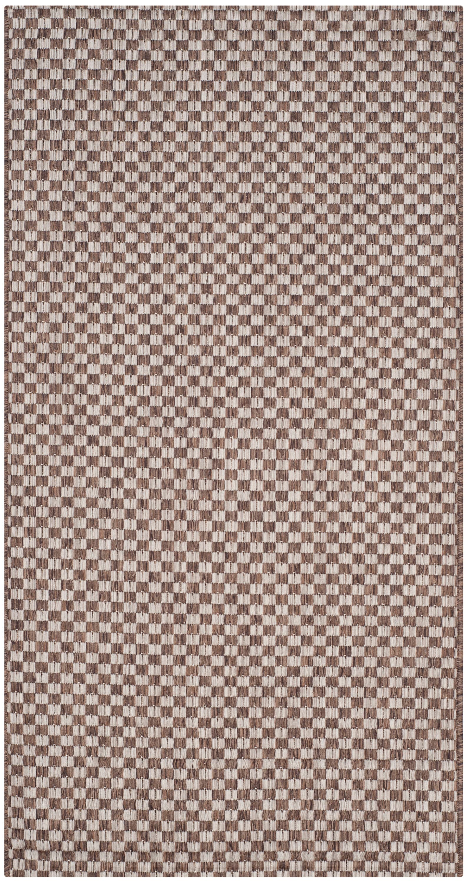 Light Brown and Grey Flat Woven Reversible Synthetic Rug, 2' x 3'7"