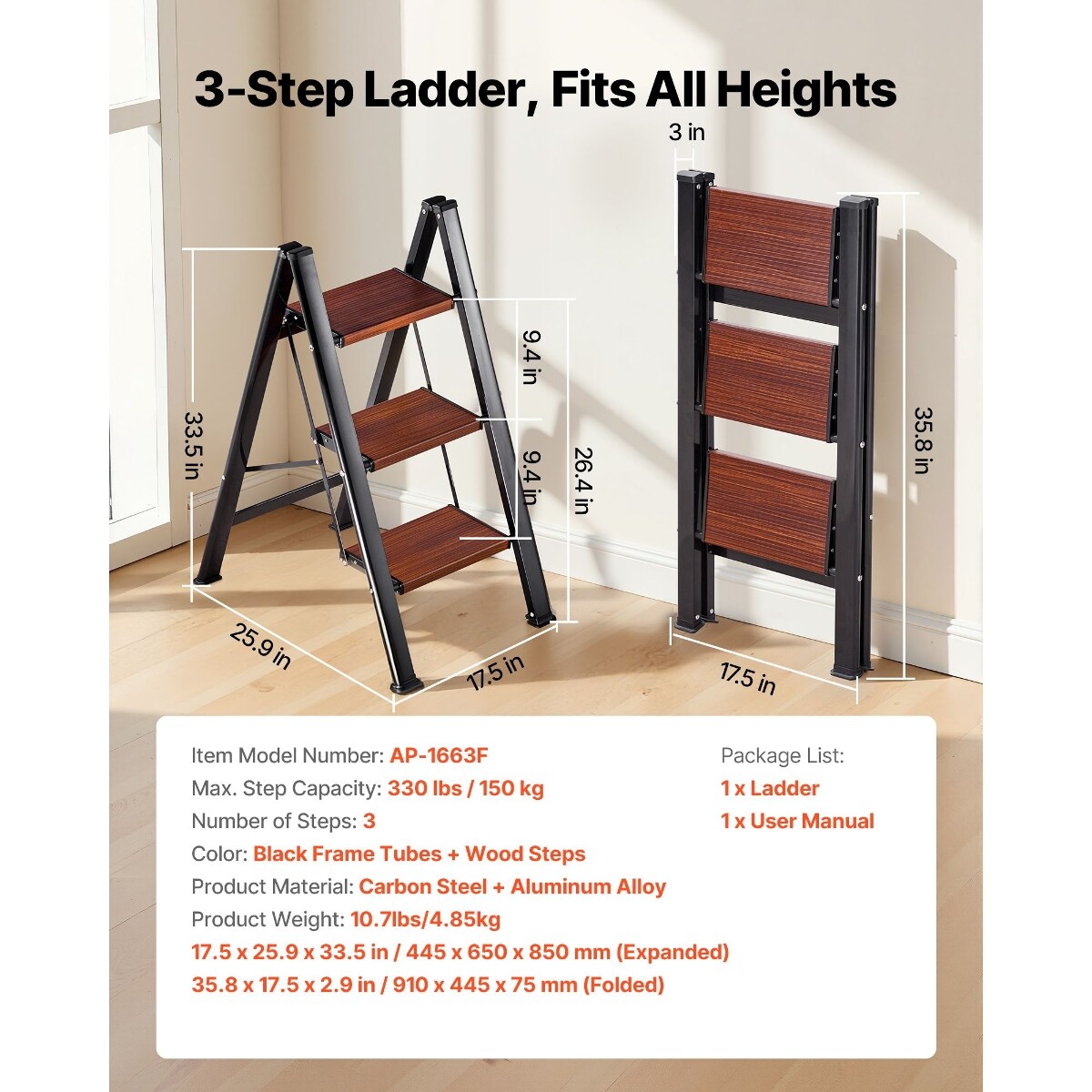 Tooliom D01027RFLET Step-Ladders - View #2