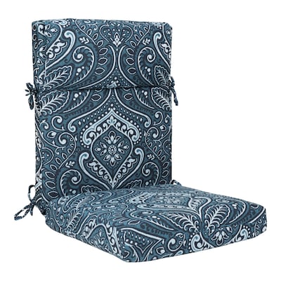 Plantation Patterns Allen Roth Damask Patio Chair Cushion At Com - Allen And Roth Blue Damask Patio Cushions
