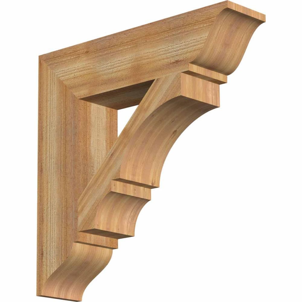 Ekena Millwork BKT06X26X26BOA01RWR Balboa traditional rough sawn 6-in x 26-in x 26-in Western red cedar Brown Wood Standard bracket